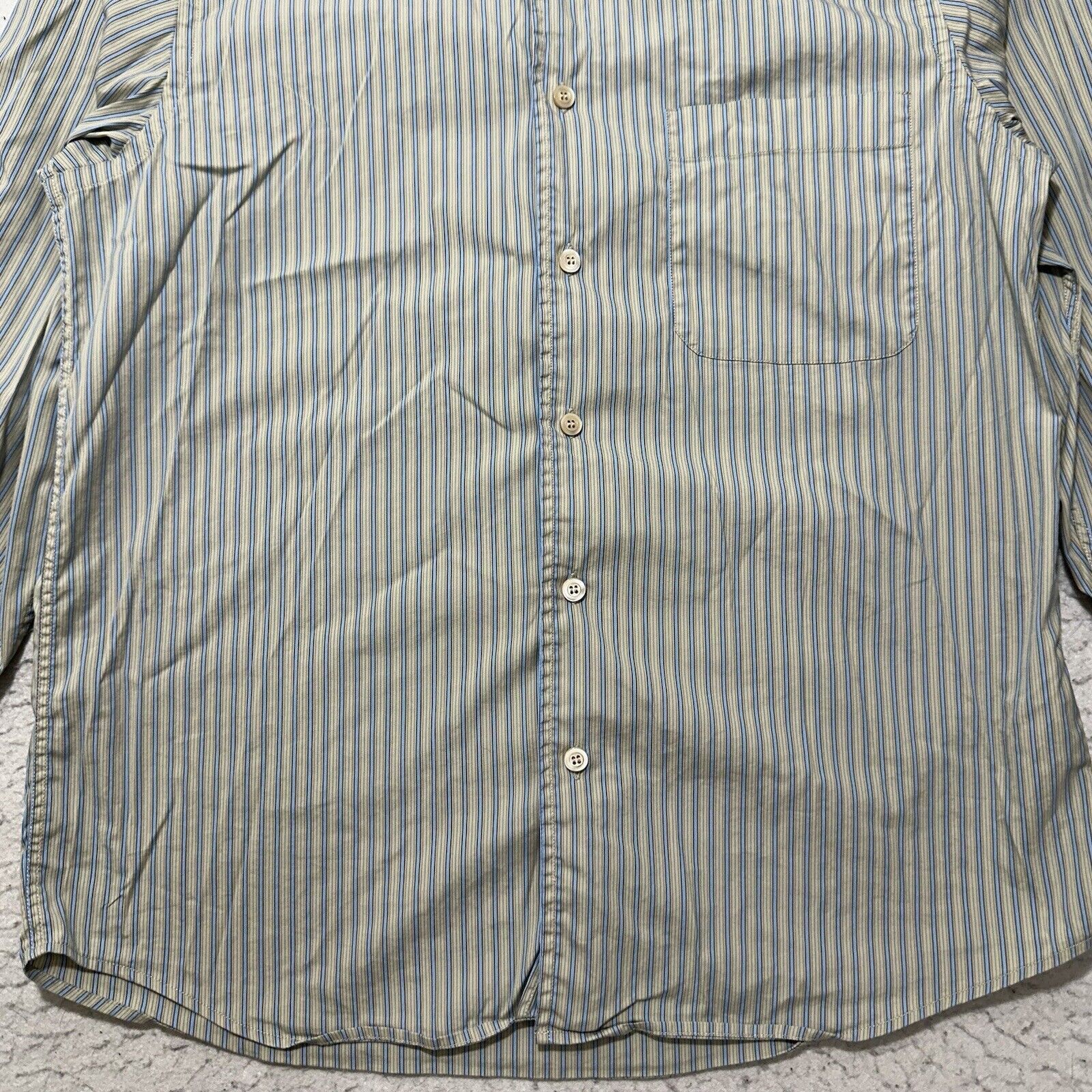 Ermenegildo Zegna Ermenegildo Zegna Medium Button Down Dress Shirt Blue Green Size US M / EU 48-50 / 2 - 8 Thumbnail
