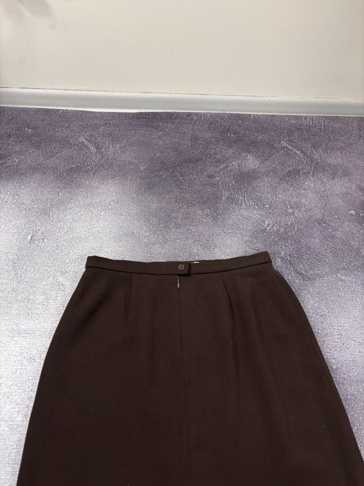 Max Mara Max Mara Women’s Brown Tailored Wool Straight Skirt Size 34" / US 12 / IT 48 - 4 Thumbnail
