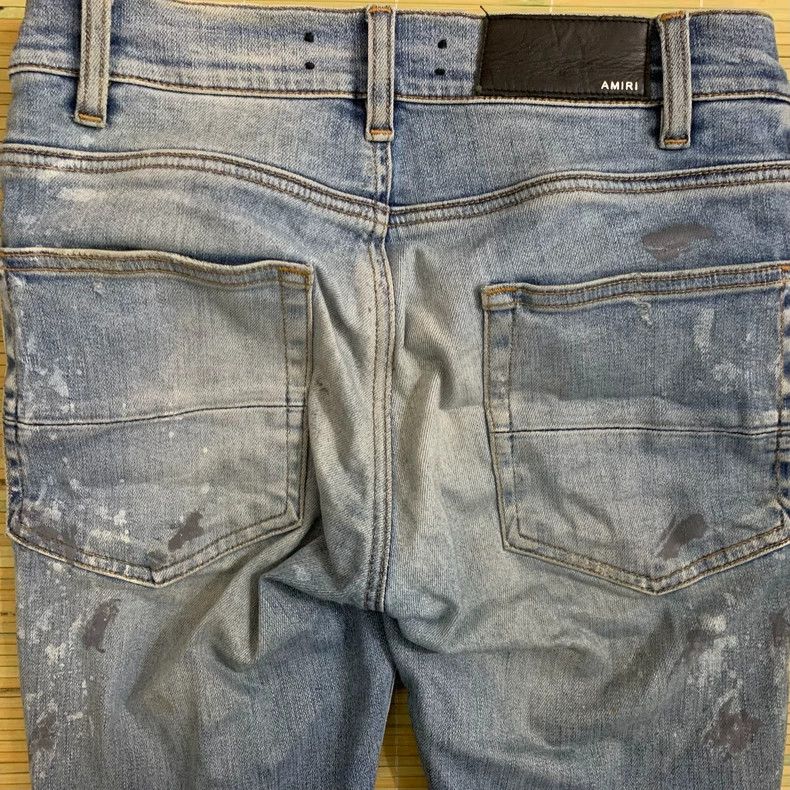 Amiri Amiri Single Knee Destroyed Splatter Denim Pants Size US 28 / EU 44 - 4 Thumbnail