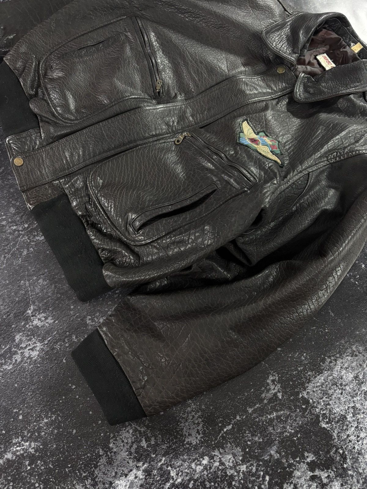 Vintage Vintage Aviator Leather bomber jacket Size US XL / EU 56 / 4 - 7 Thumbnail