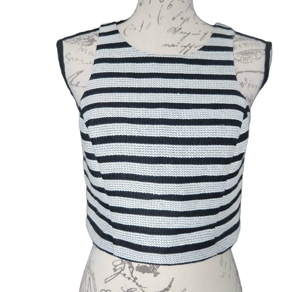 Express Express Women's Size Small Black White Striped Knit Skimmer Top Size S / US 4 / IT 40 - 1 Thumbnail