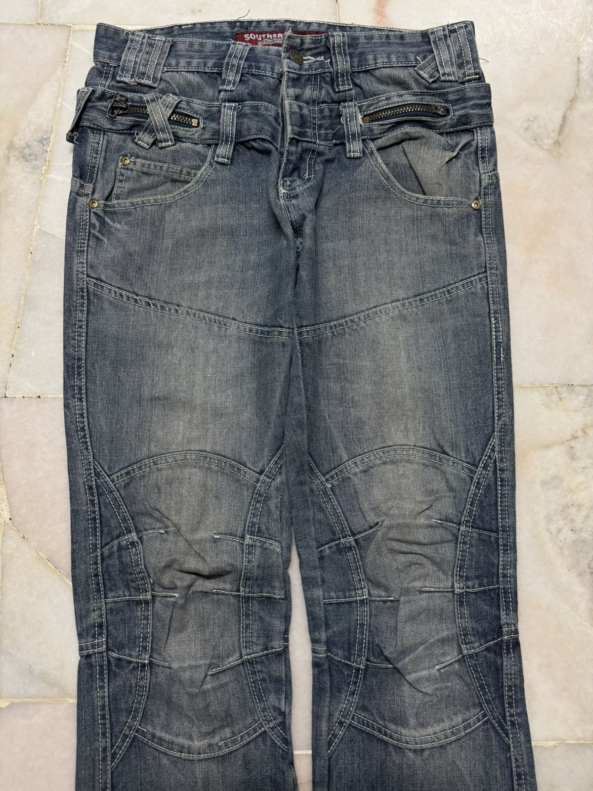 Seditionaries 💥DOUBLE WAIST💥VINTAGE SOUTHERN PUNK JEANS WHISKER RARE DENIM Size US 30 / EU 46 - 3 Thumbnail