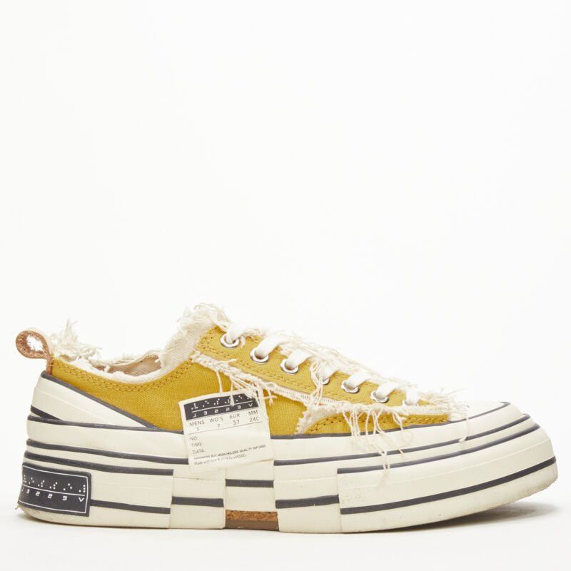 xVESSEL XVESSEL G.O.P. Lows yellow deconstructed distressed sneakers EU37 US7 Size US 7 / IT 37 - 1 Thumbnail