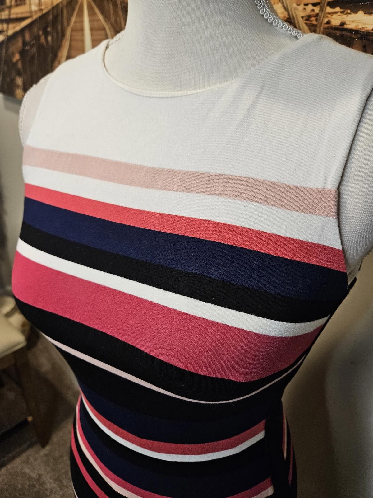 Designer WHBM Chic Striped Bodycon Dress Size XXS / US 00 / IT 34 - 4 Thumbnail
