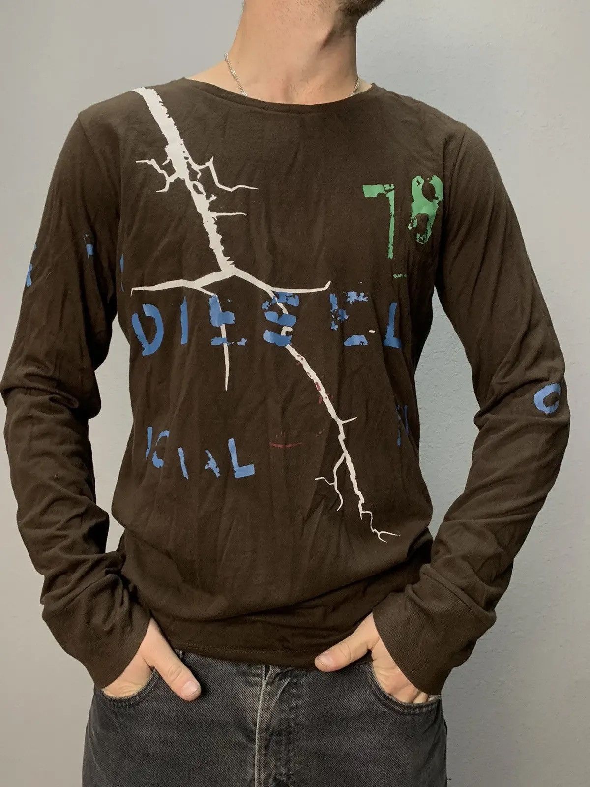 Diesel × Japanese Brand × Vintage Vintage Y2K Diesel gothic Distressed Faded Effect sweater Size US M / EU 48-50 / 2 - 1 Thumbnail