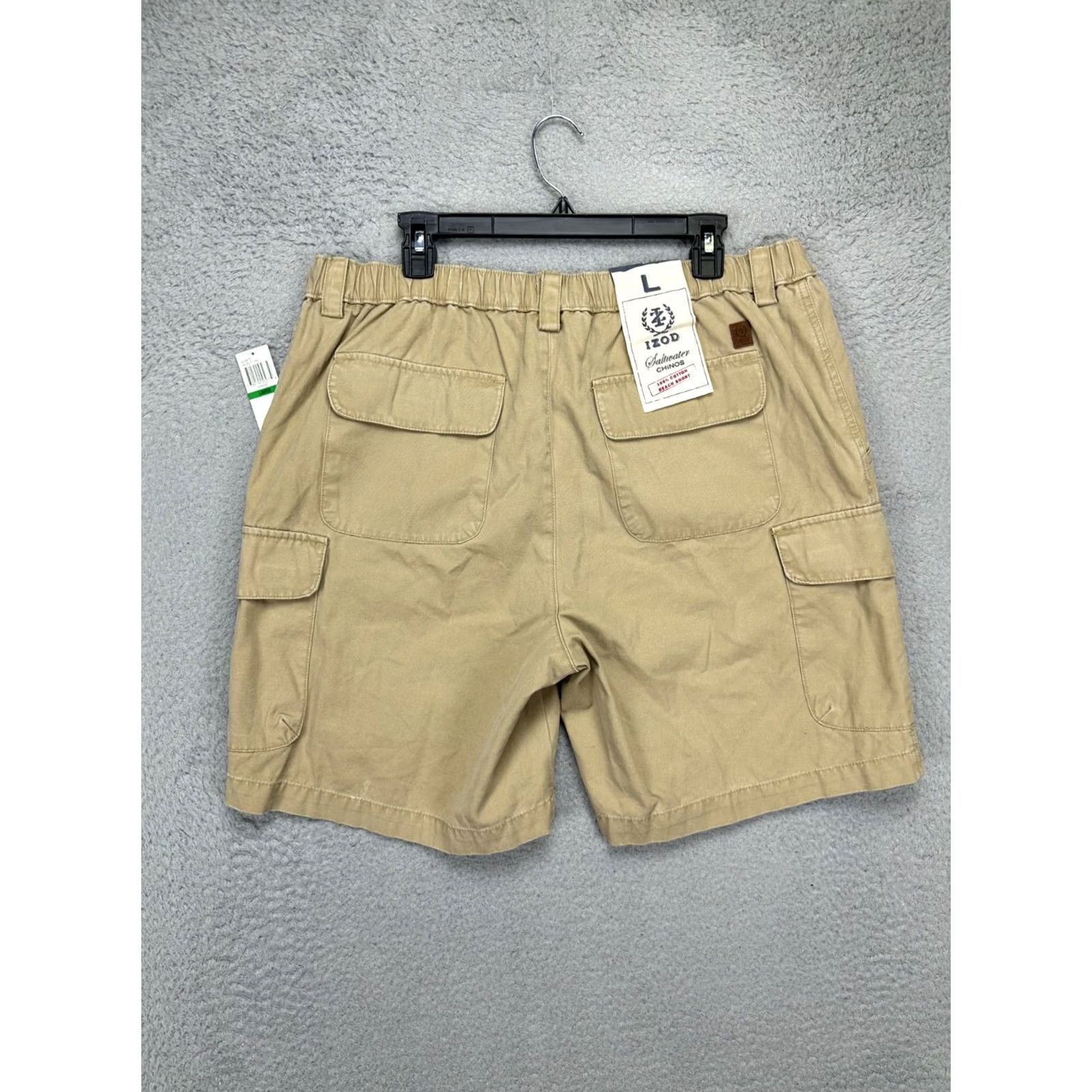 Izod Izod Saltwater Shorts Mens Large Tan Beach Cargo Chinos Elastic Waist Pocket NEW Size US 33 - 4 Thumbnail