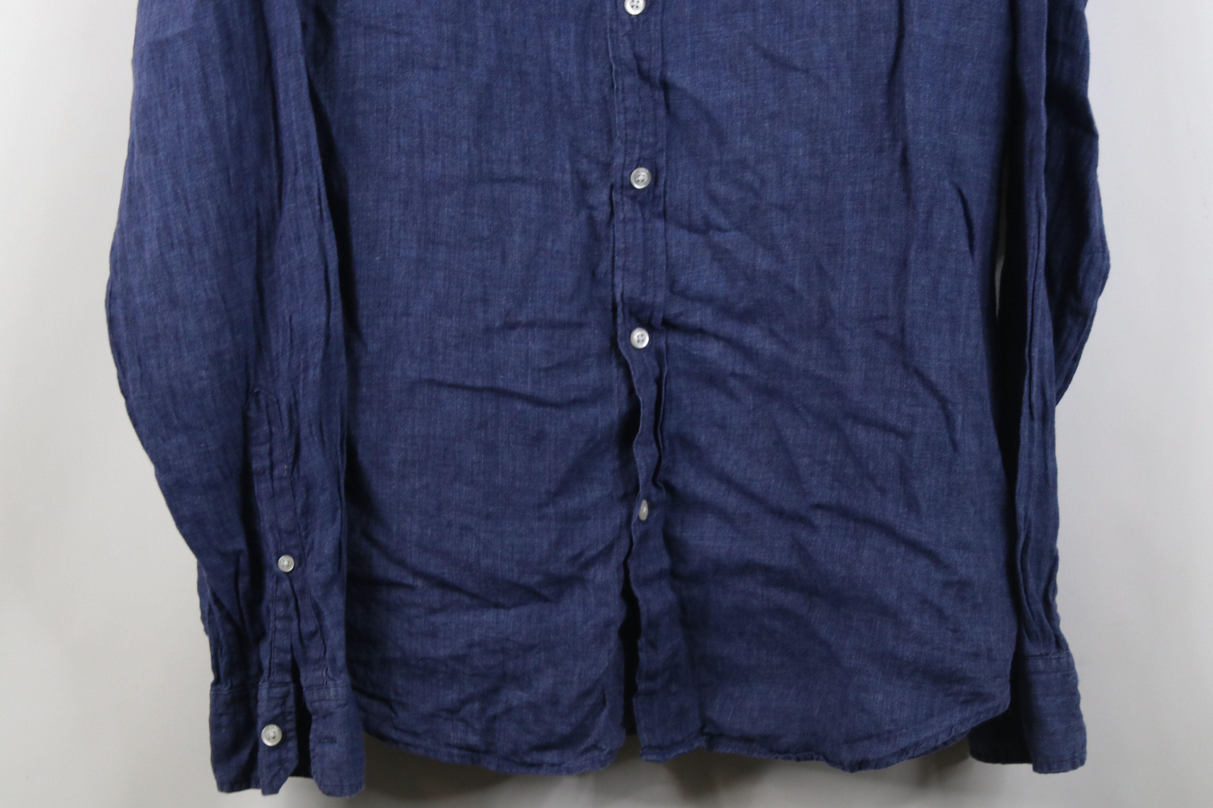 Banana Republic Banana Republic Fit Chambray Linen Button Shirt Blue Size US L / EU 52-54 / 3 - 3 Thumbnail