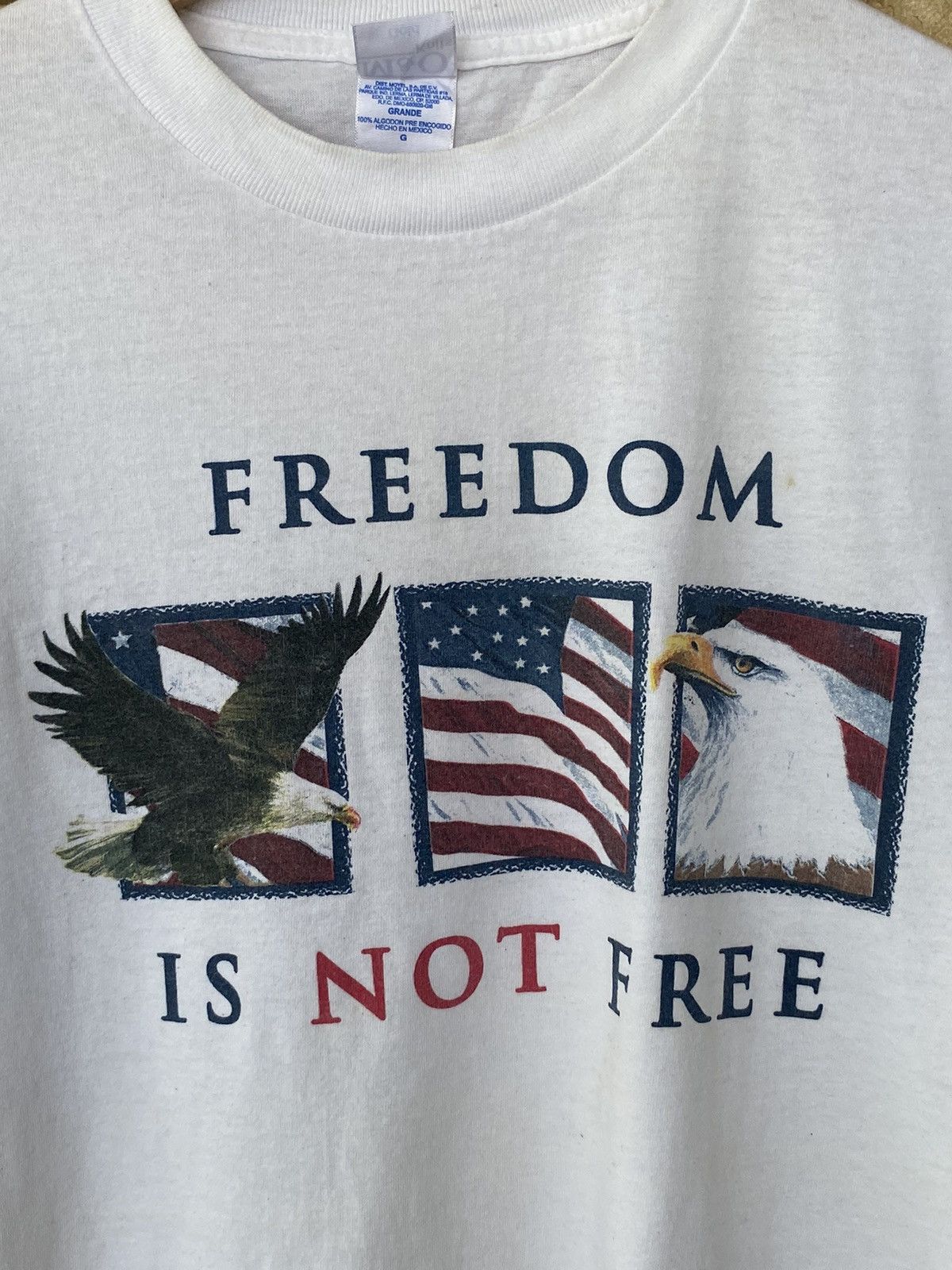 Vintage Rare Vintage American Freedom Is Not Free USA Flag Tees Size US L / EU 52-54 / 3 - 2 Thumbnail