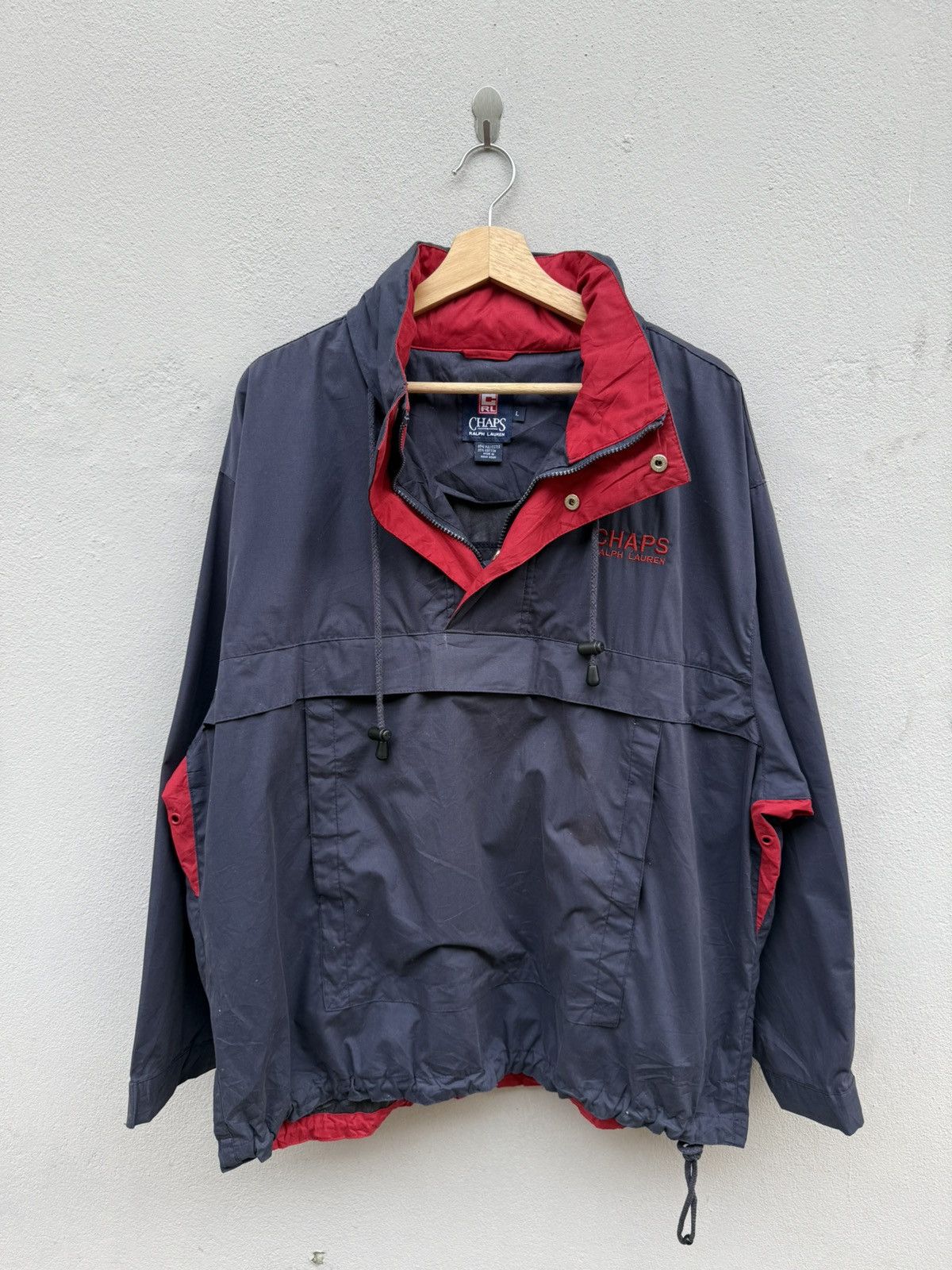 Polo Ralph Lauren 90s CHAPS RALPH LAUREN Halfzip Kangaroo Pocket Anorak Jacket Size US L / EU 52-54 / 3 - 1 Thumbnail