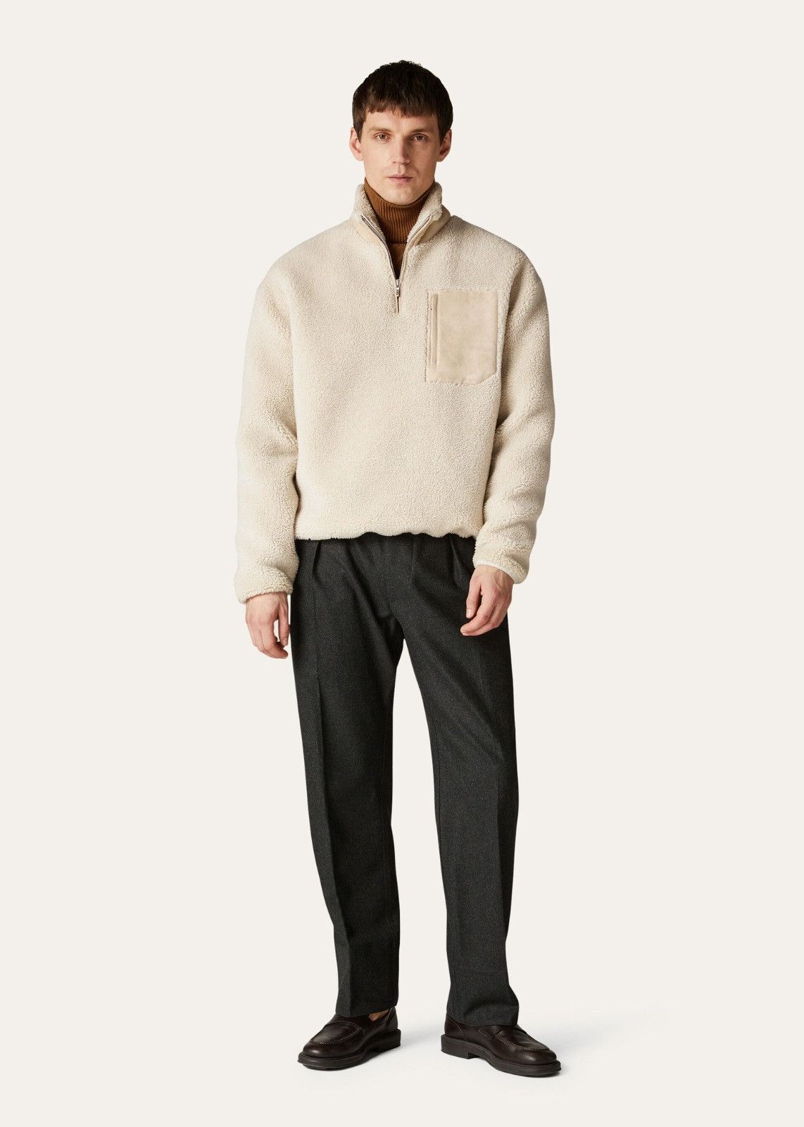 Loro Piana o1srvl11e1224 Mezzocollo Ovoot Curly Cashmere Sweater Size US XL / EU 56 / 4 - 6 Thumbnail