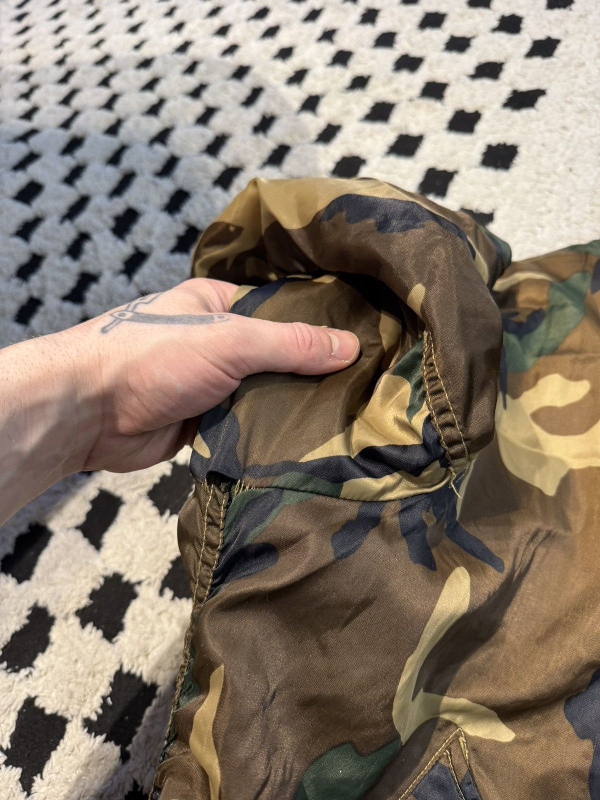 Vintage Camo Bomber Jacket Rare Streetwear Hype RAF Vibe Rap Y2k Size US M / EU 48-50 / 2 - 8 Thumbnail