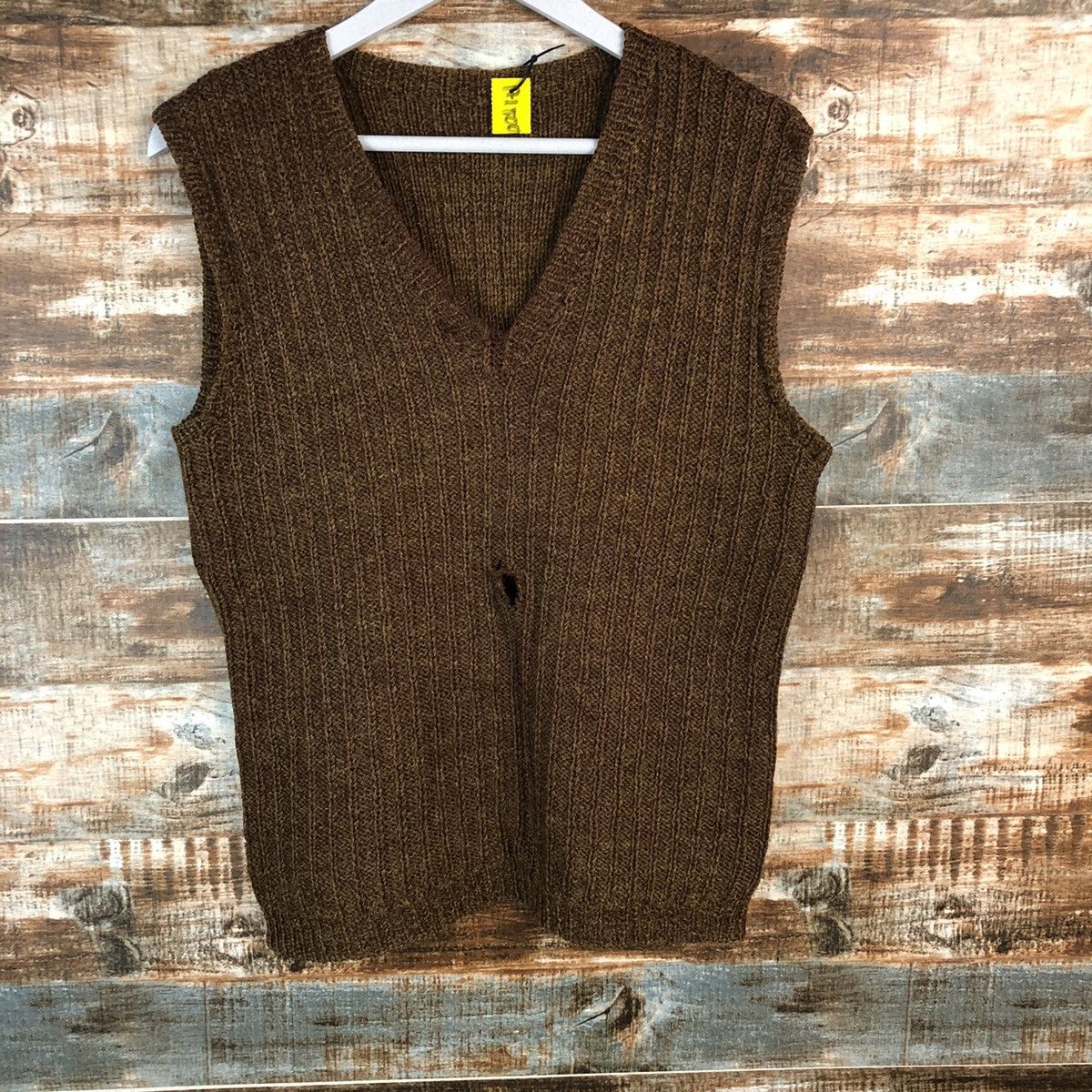 Vintage Japan ripped vintage Brown Vest Knitwear #A1800 Size S / US 4 / IT 40 - 3 Thumbnail