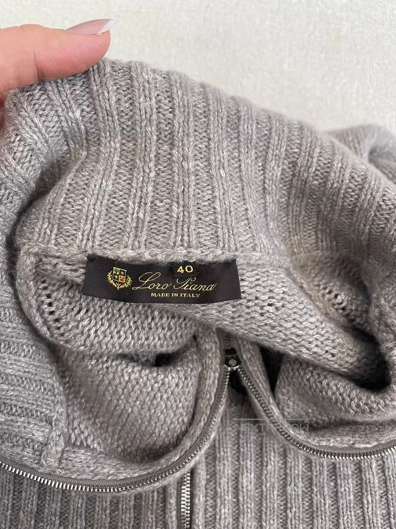 Loro Piana Loro Piana Solid Color Zipper Stand Collar Ribbed Cashmere Size XS / US 0-2 / IT 36-38 - 2 Thumbnail