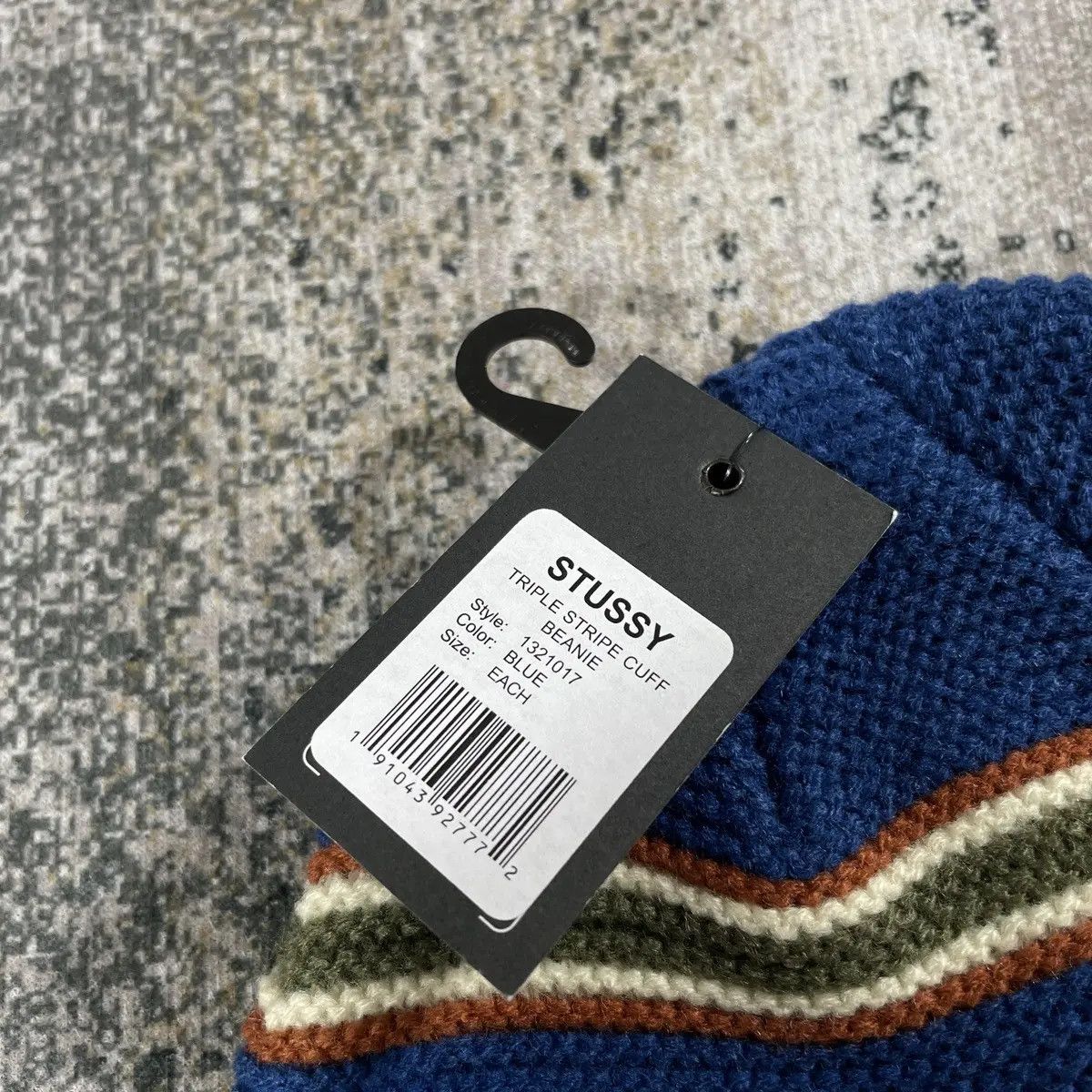 Stussy TRIPLE STRIPES BEANIE HAT // BLUE Size ONE SIZE - 2 Thumbnail
