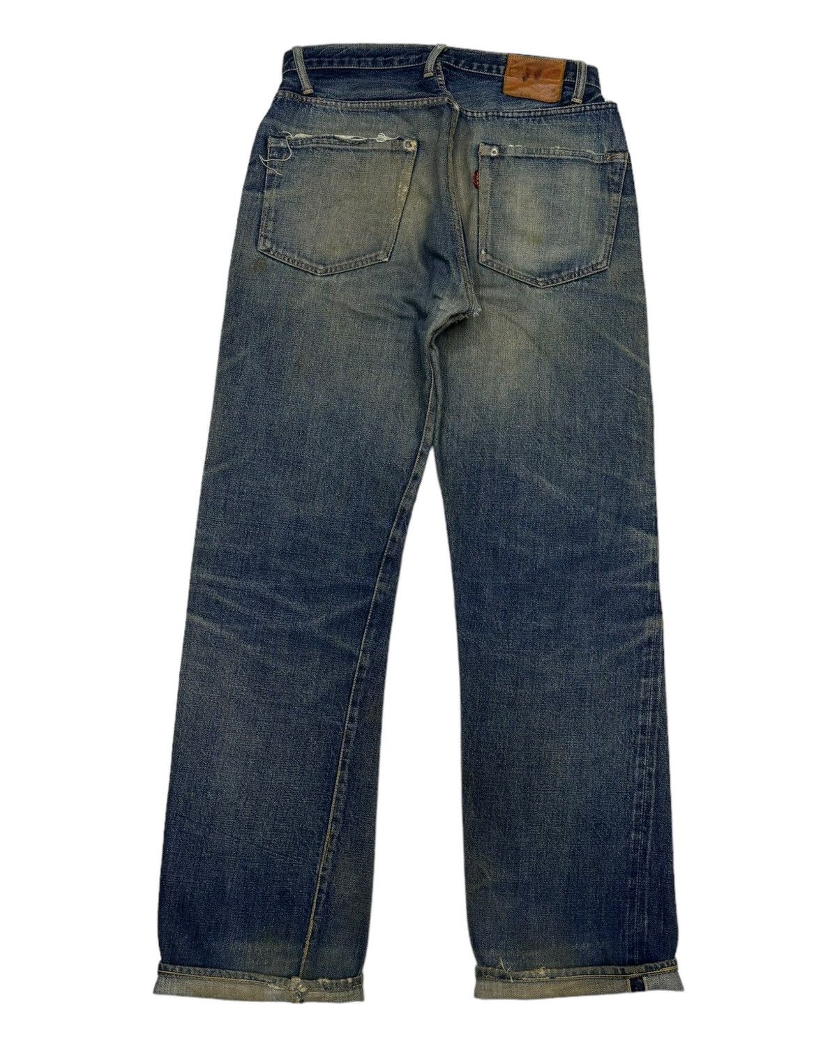 Denime VINTAGE DENIME REDLINE SELVEDGE DISTRESSED DENIM JEANS Size US 30 / EU 46 - 2 Thumbnail