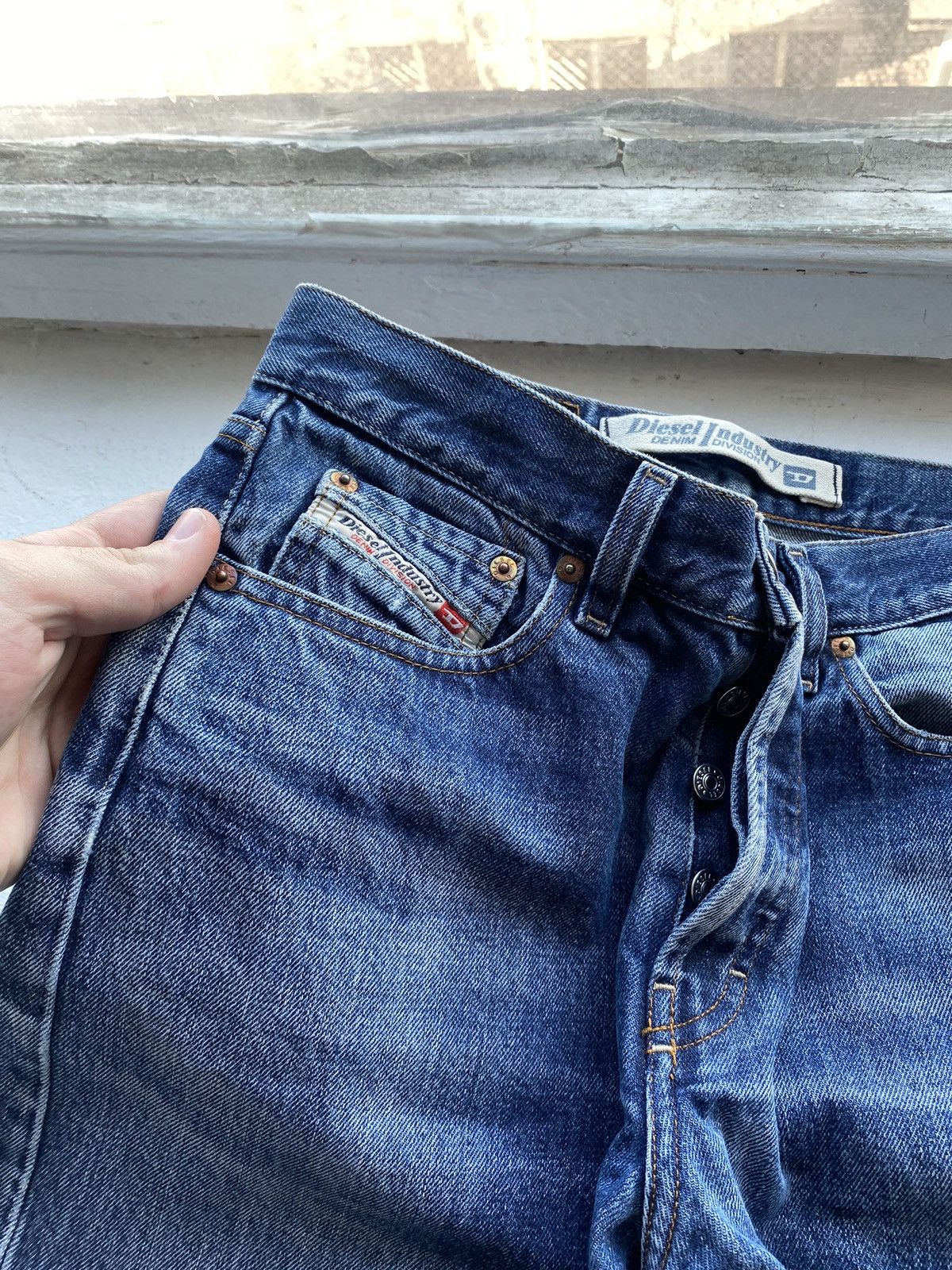 Diesel 🔥OPIUM Diesel Distressed OG Blue Denim Punk GOTHIC Jeans 💲 Size US 31 - 5 Thumbnail