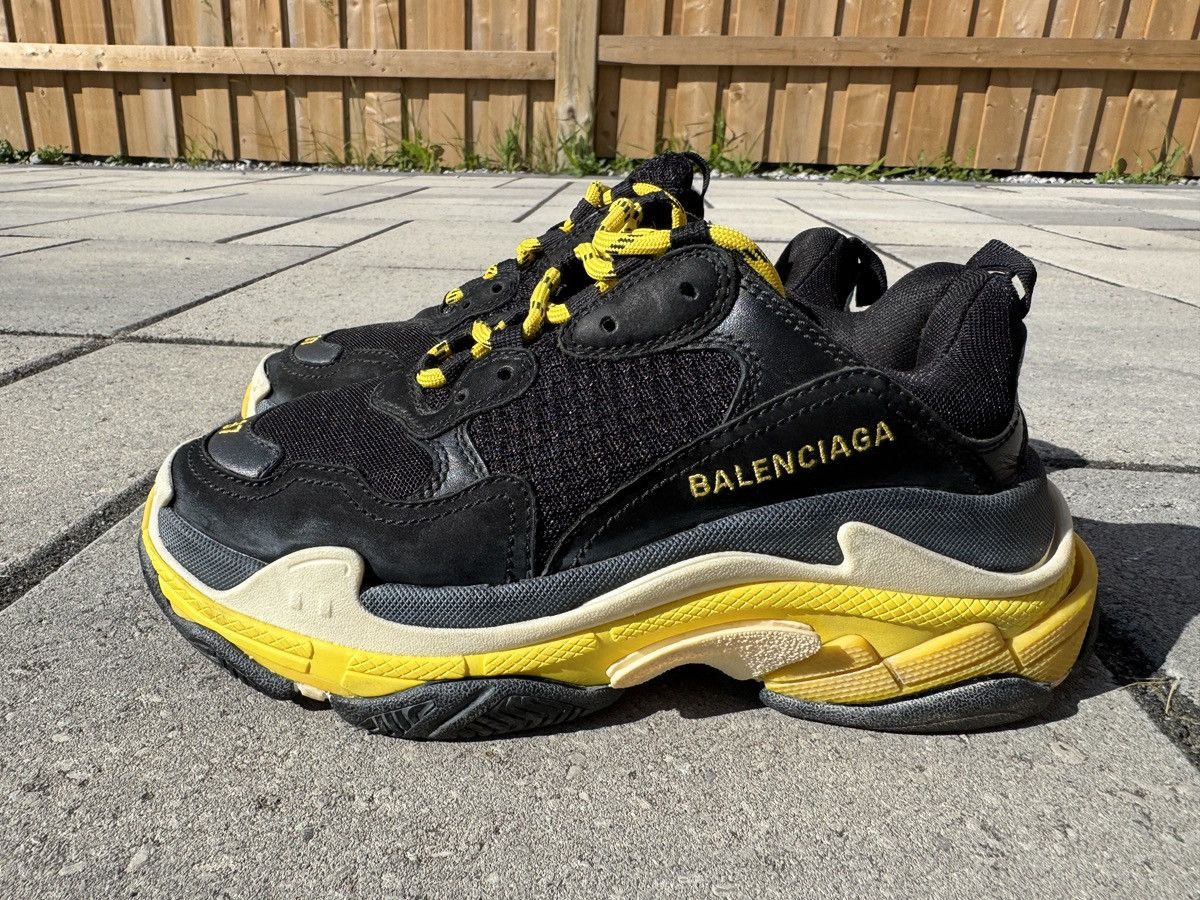 Balenciaga Balenciaga Triple S Distressed Sneakers Black/Yellow Size US 7 / IT 37 - 9 Thumbnail
