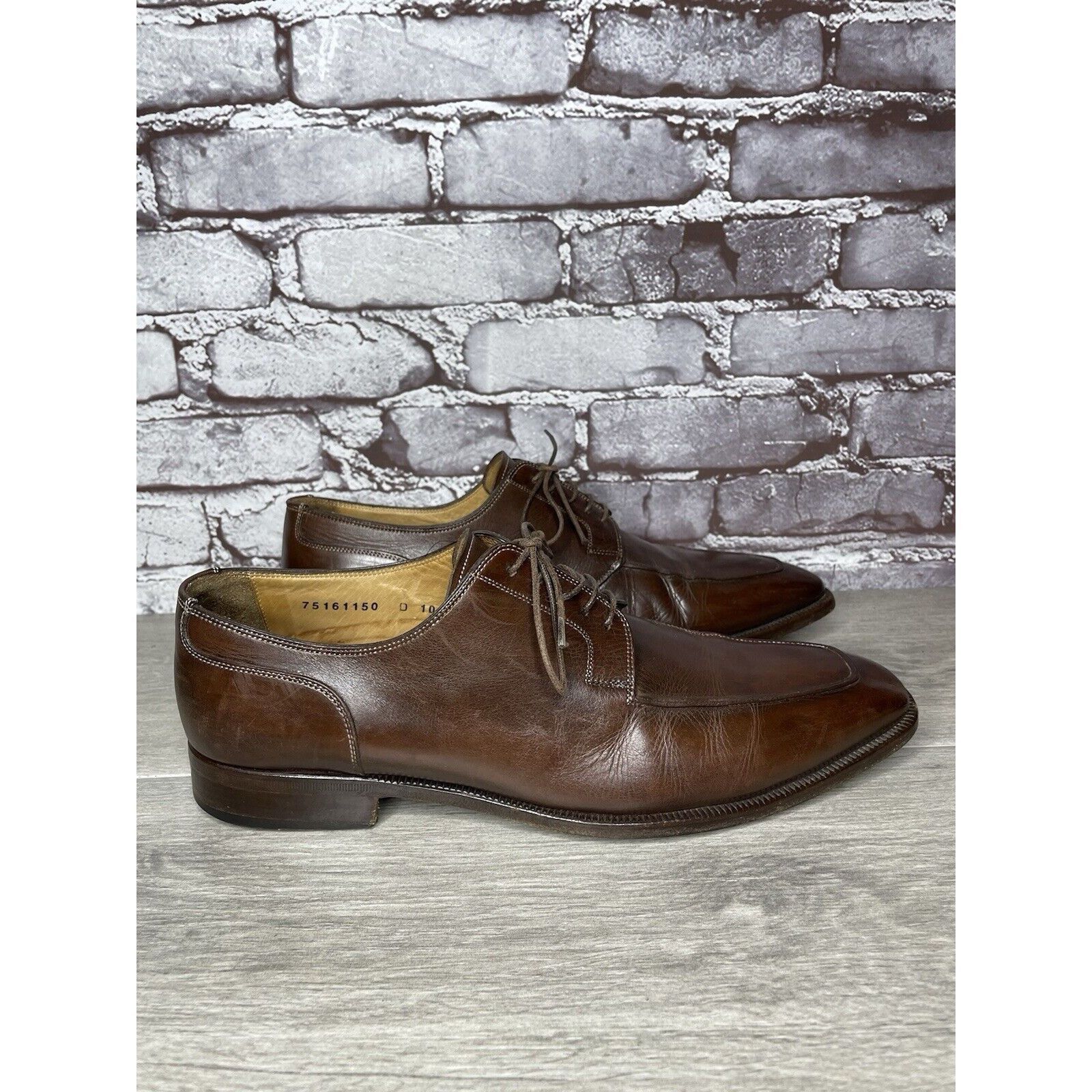 Santoni Santoni Brown Leather Apron Toe Loafers Oxfords Dress Shoes Size US 10 / EU 43 - 21 Thumbnail