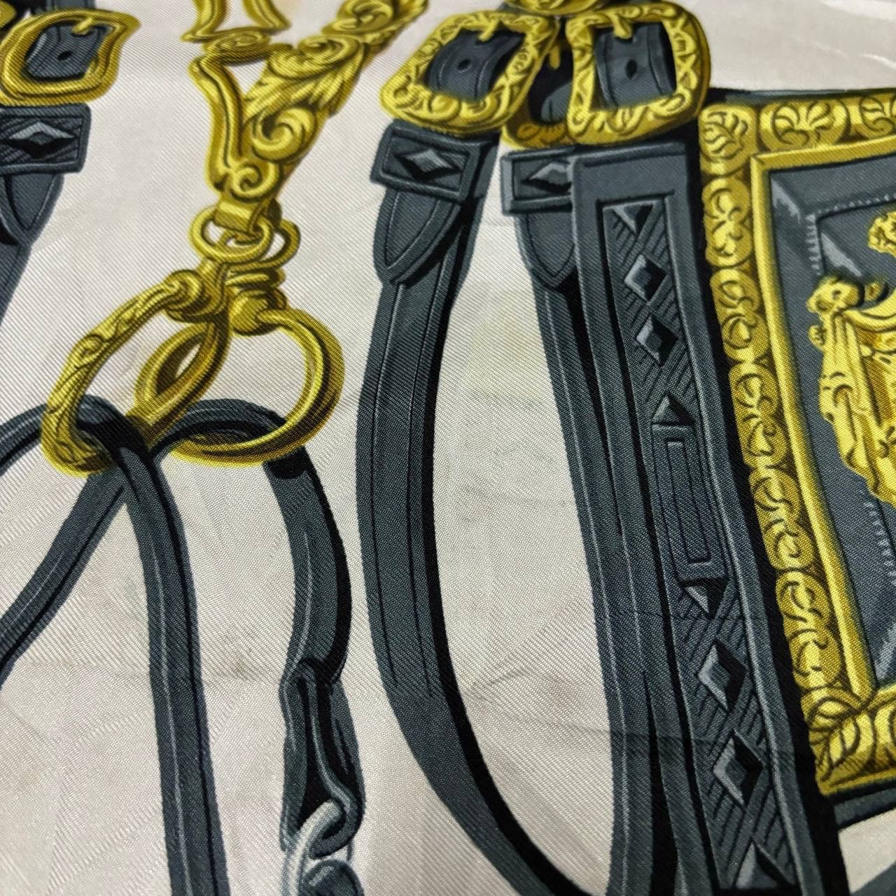 Hermes Hermes Brides de Gala Silk Scarf 90cm Vintage Navy Gold Size ONE SIZE - 9 Thumbnail