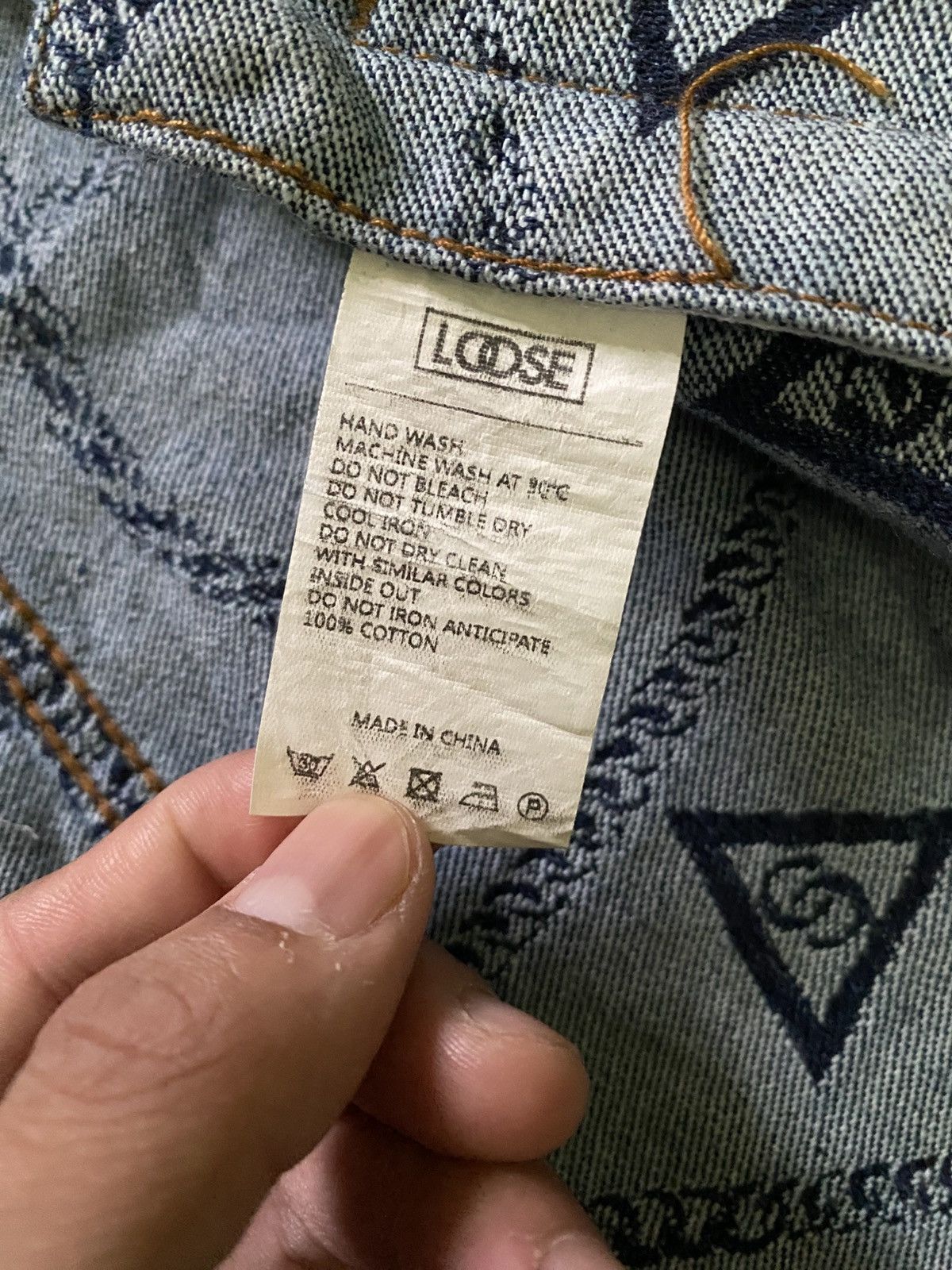 Japanese Brand loose x undercover monogram design denim type lll jacket Size US L / EU 52-54 / 3 - 4 Thumbnail