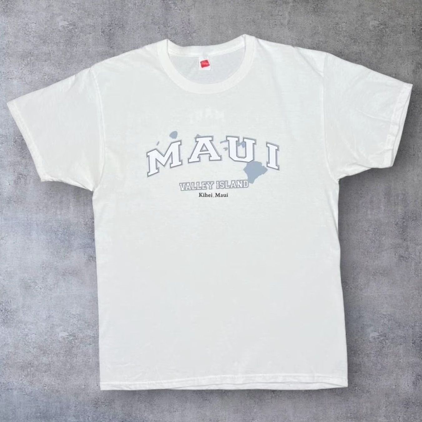 Hanes Hanes Maui “Valley Island” Hawaii Souvenir Spellout Graphic T-Shirt L Men White Vintage 00s Size US L / EU 52-54 / 3 - 2 Thumbnail