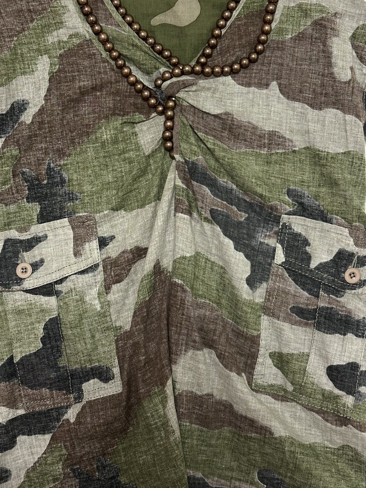 Junya Watanabe JUNYA WATANABE MAN Pearl Embellished Camouflage Midi Dress Size M / US 6-8 / IT 42-44 - 3 Thumbnail