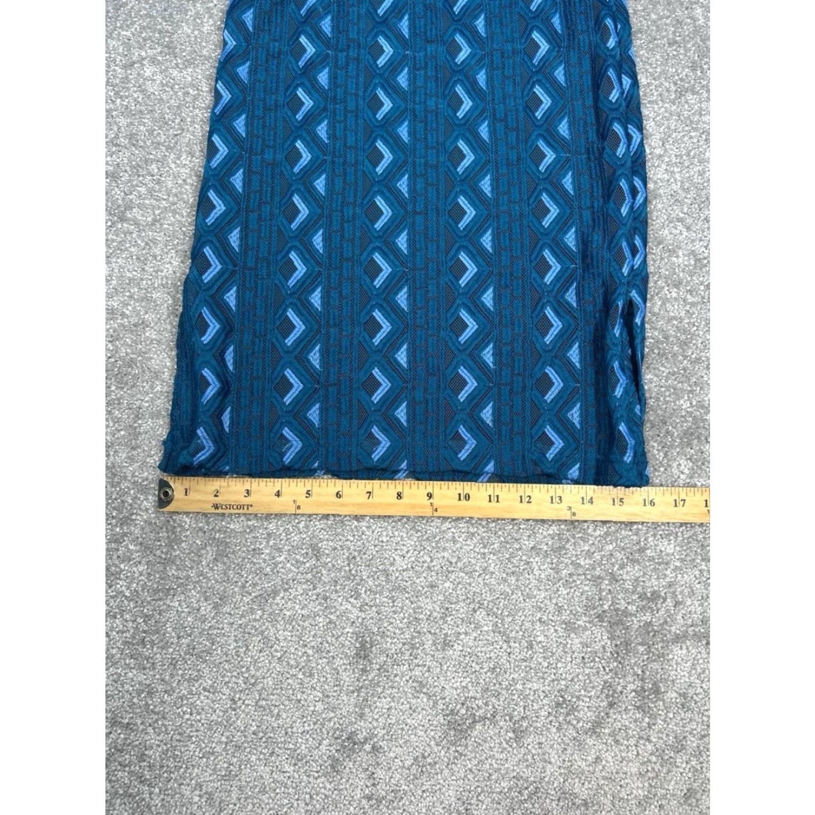 Anthropologie VINTAGE By Anthropologie Sienna Embroidered Pencil Skirt Womens 0 Blue Straight Side Zip Size 25" / US 0 / IT 36 - 5 Thumbnail