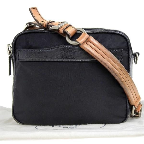 image of Prada Tessuto Saffiano Shoulder Bag in Black, Women's
