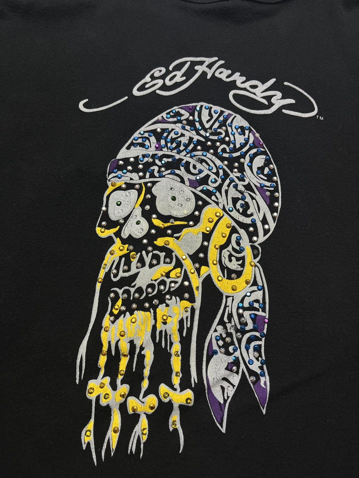 Ed Hardy × Vintage Y2K Ed Hardy by Christian Audigier T Shirt Skull Surf Rats Size US M / EU 48-50 / 2 - 2 Thumbnail