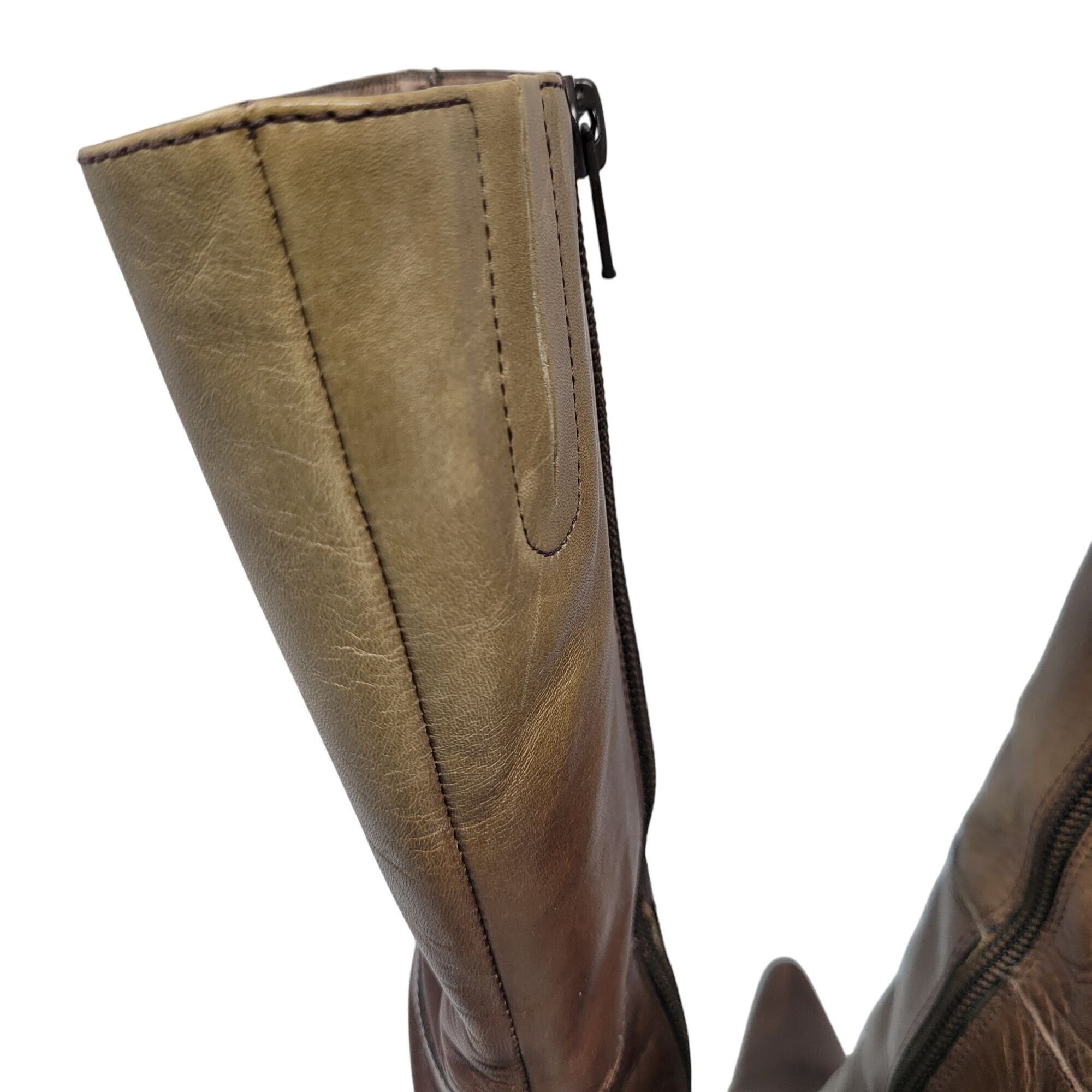 Vintage Vintage Charles David Brown Leather Knee-High Heeled Boots S Size US 5.5 / IT 35.5 - 7 Thumbnail