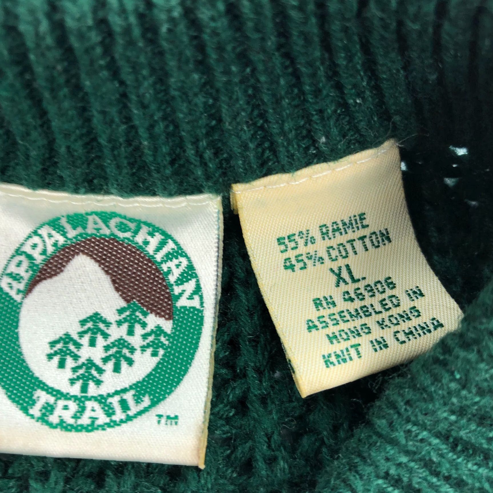 Vintage VINTAGE Appalachian Trail Sweater Mens XL Green 80s Crew Neck Ribbed Knit Pullover Shirt Mens Size US XL / EU 56 / 4 - 4 Thumbnail