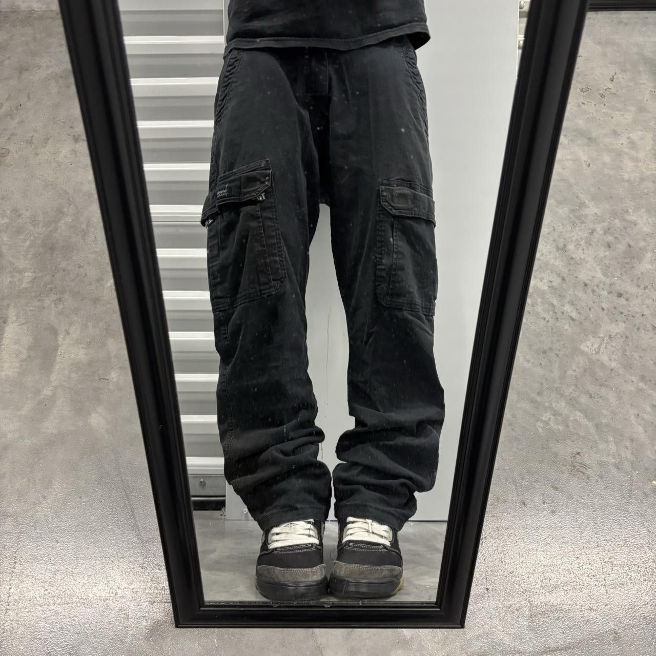Japanese Brand × Vintage Crazy Vintage Y2K/2000s Grunge Faded Black Skater Cargo Pants! Size US 30 / EU 46 - 1 Thumbnail