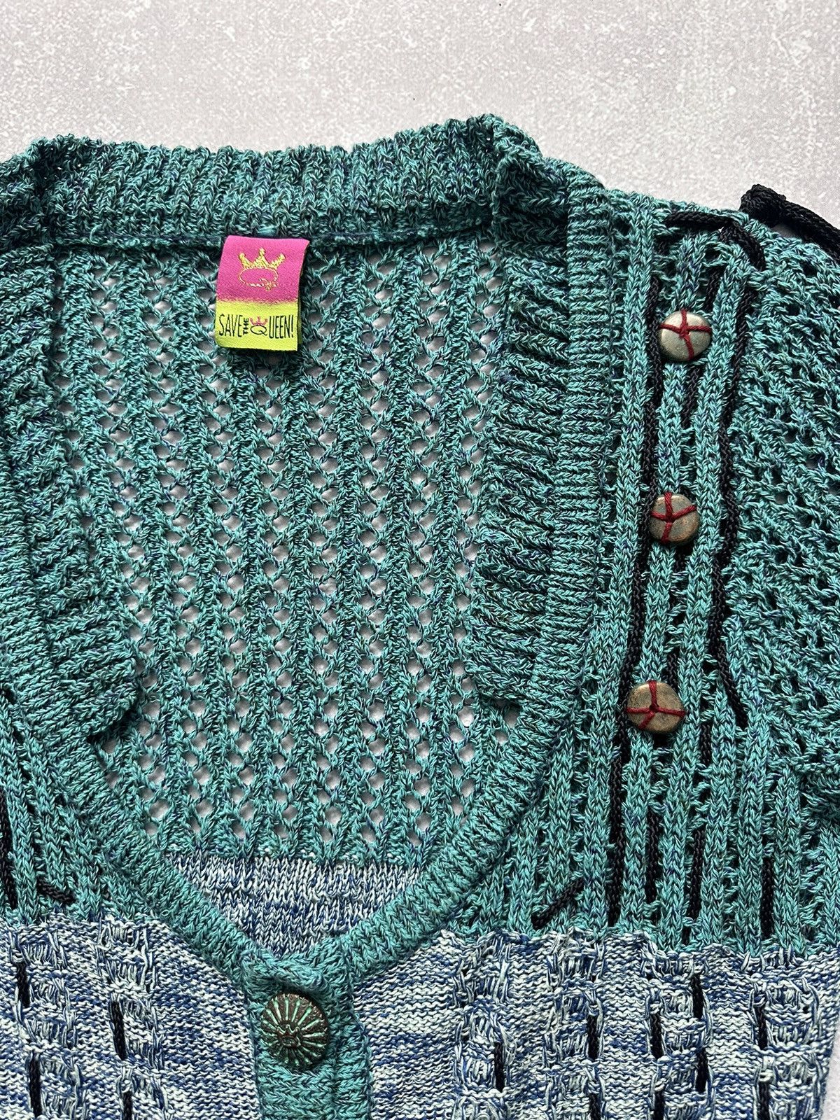 Designer Save the Queen sweater cardigan made in Italy size L Size L / US 10 / IT 46 - 5 Thumbnail