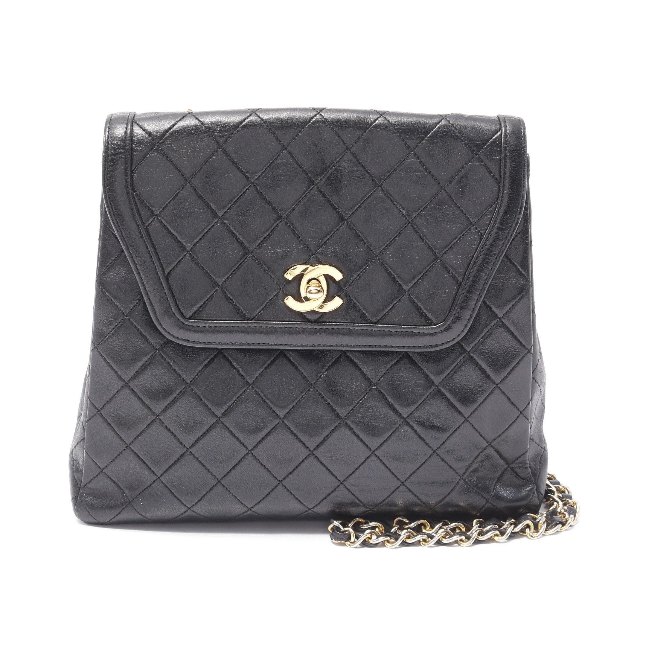 Chanel Chanel Matelasse Chain Shoulder Bag Lambskin Black Gold Hardware Size ONE SIZE - 1 Thumbnail