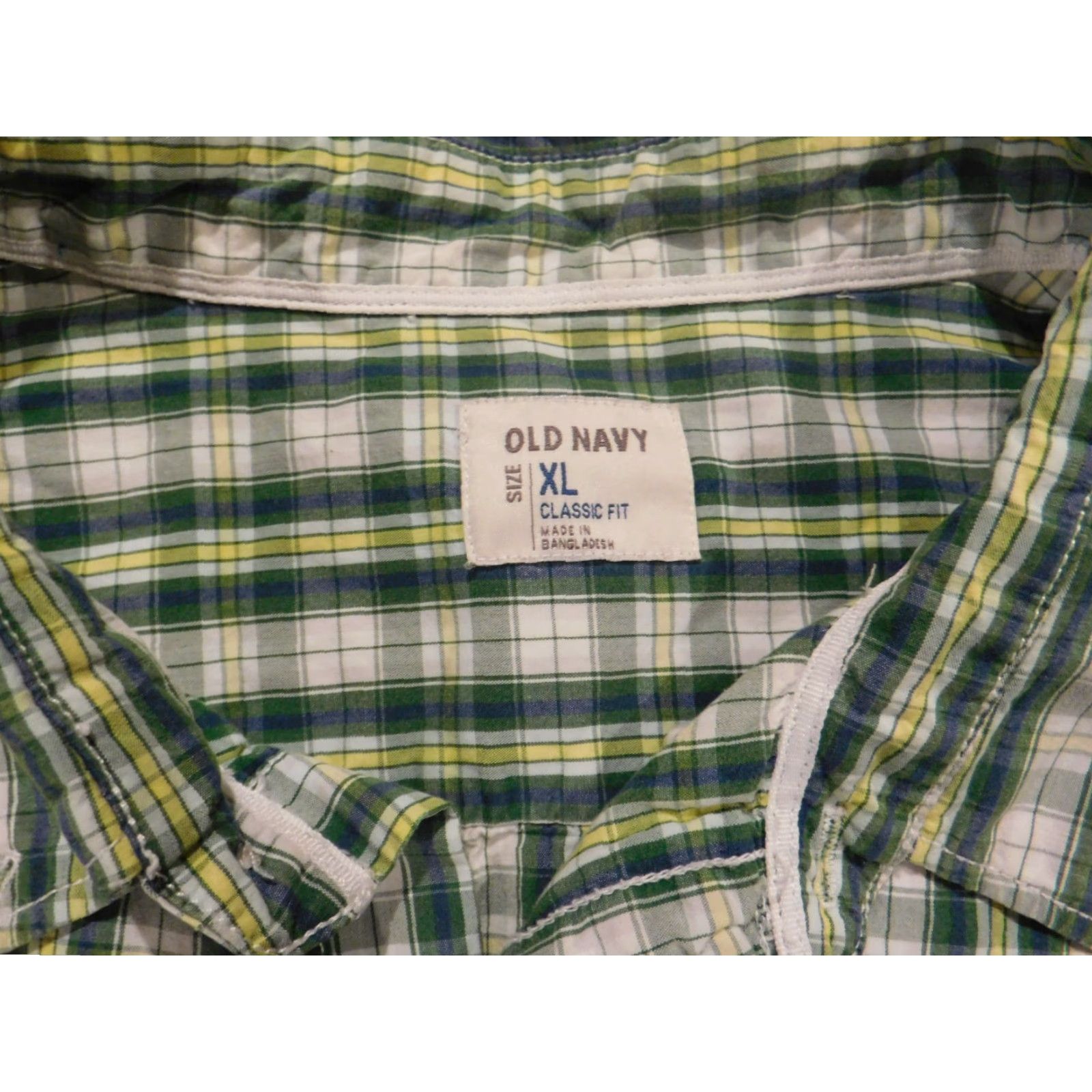 Old Navy Old Navy Shirt XL Green Plaid Button-Up Slim Fit Mens Size US XL / EU 56 / 4 - 4 Thumbnail