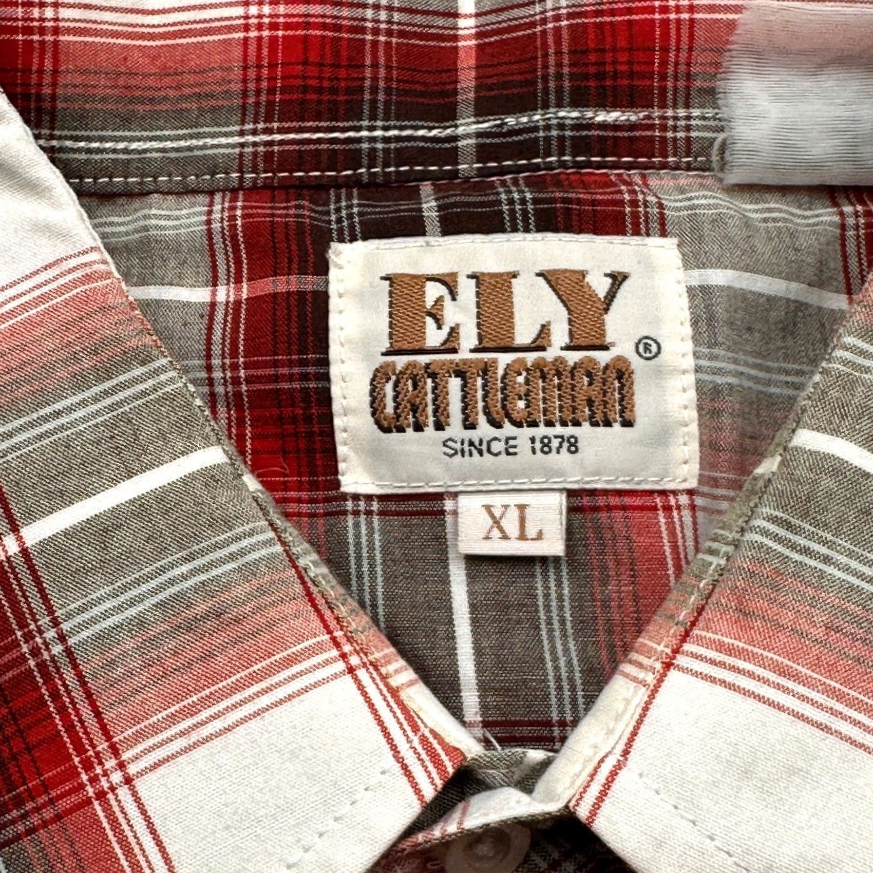 Vintage VINTAGE Ely Cattleman Pearl Snap Button Up Shirt Men XL Long Sleeve Red Plaid Size US XL / EU 56 / 4 - 2 Thumbnail