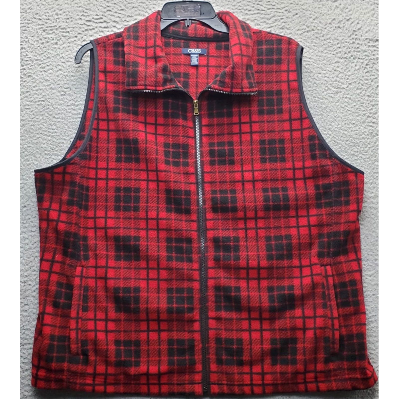 Chaps Chaps Men’s Vest Fleece 2X Multi Plaid Regular Fit Sleeveless Full Zip Chest 53.5 in Short 2X Mens Size 2X Plaid Outdoor Walking Fall Winter Vest Size US XXL / EU 58 / 5 - 2 Thumbnail