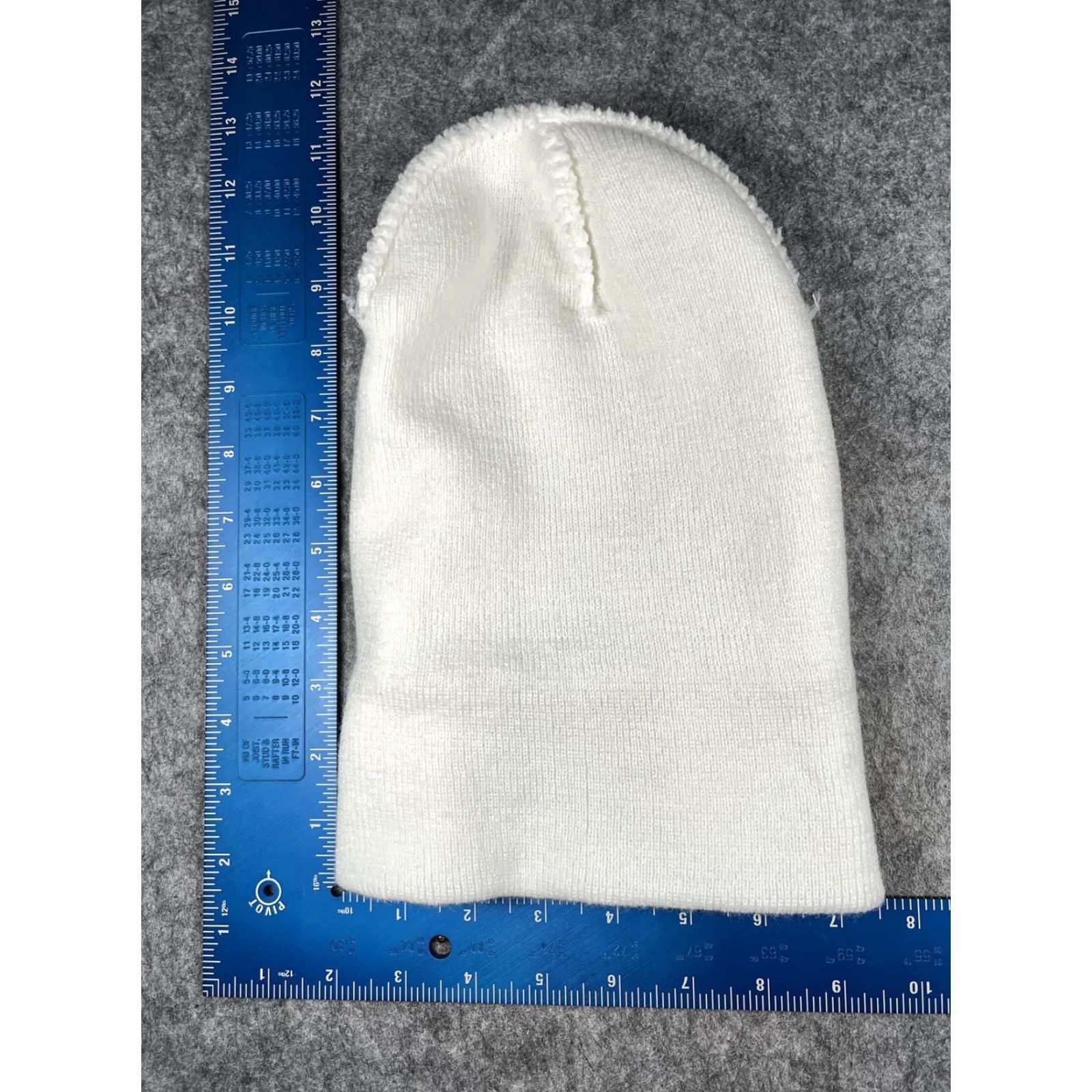 Vintage Thin Blue Line American Flag Beanie Mens One Size White Knit USA Winter Hat Size ONE SIZE - 6 Thumbnail