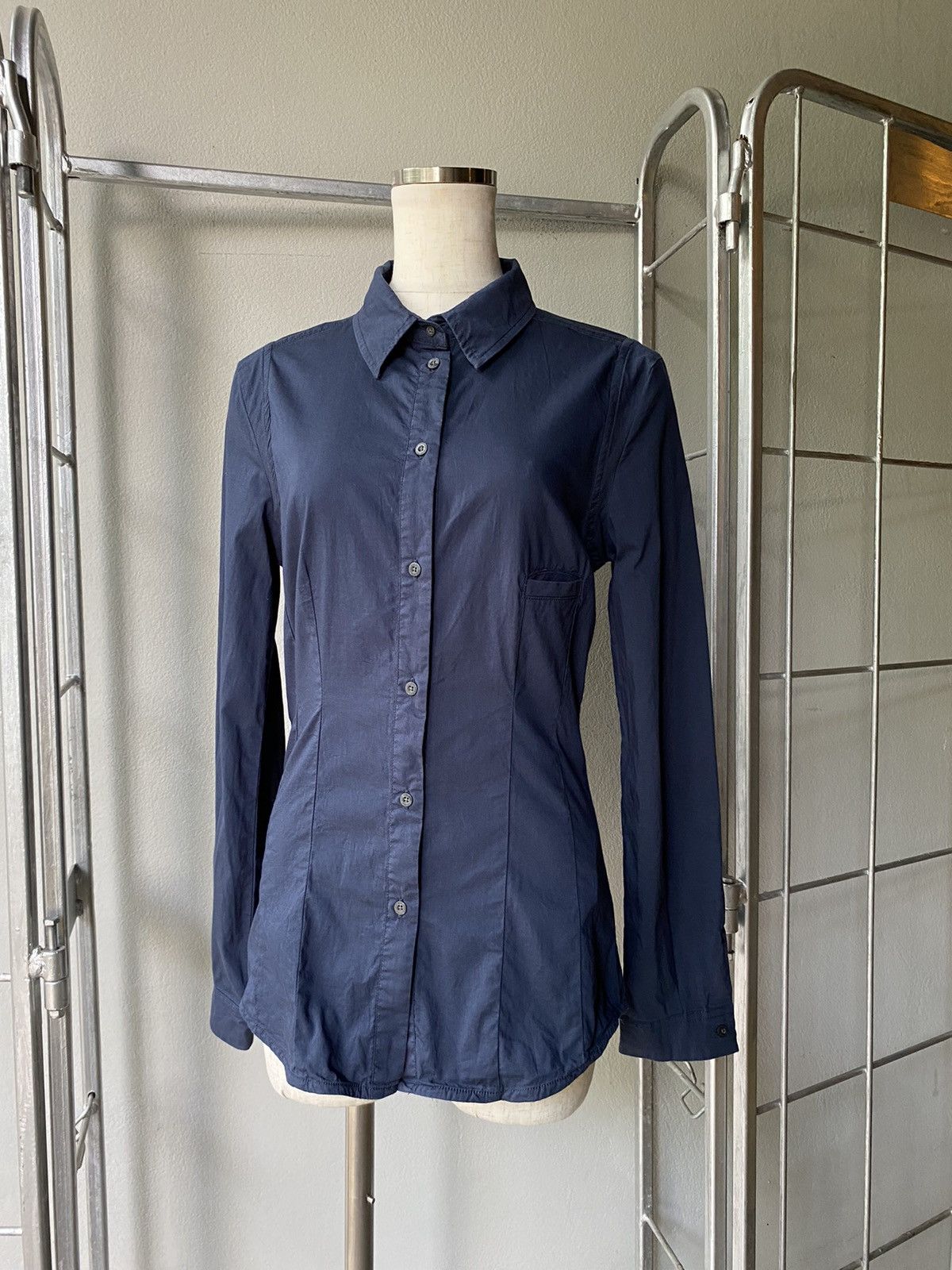 Diesel DIESEL Slim-Fit Blue Long Sleeve Shirt for Women Size M / US 6-8 / IT 42-44 - 7 Thumbnail
