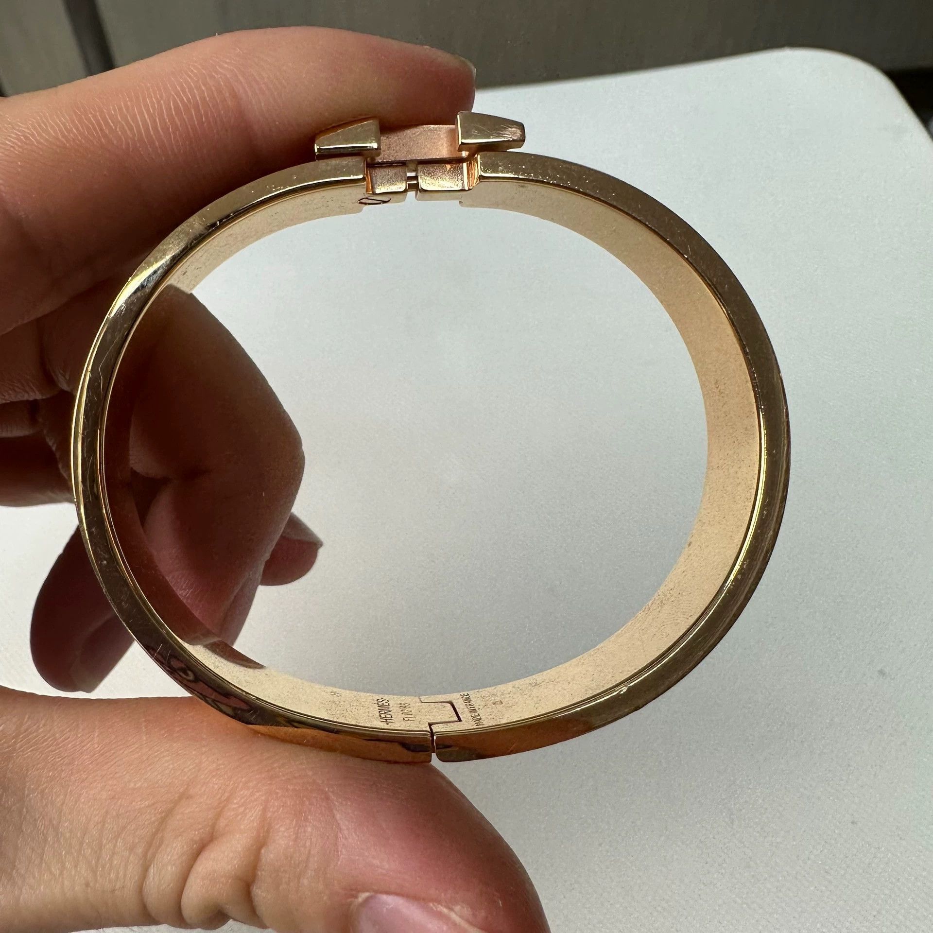 Hermes HERMES Clic H Bangle Rose Gold Gold-Plated Large Size ONE SIZE - 2 Thumbnail