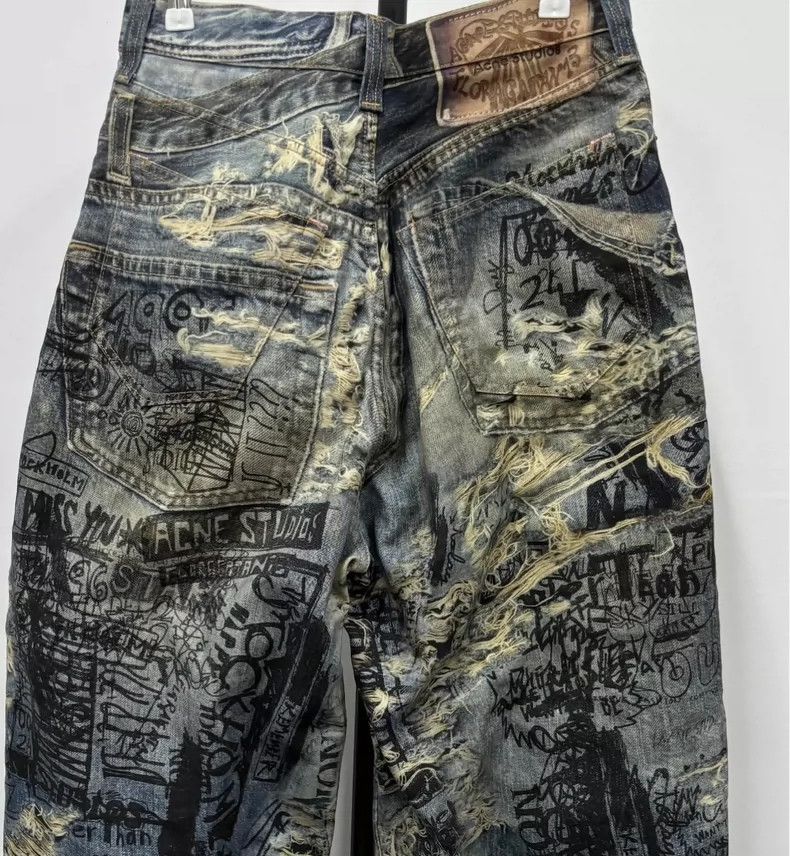 Acne Studios acne studios Printed straight-leg ripped jeans 2504-Nextarr Size US 28 / EU 44 - 5 Thumbnail