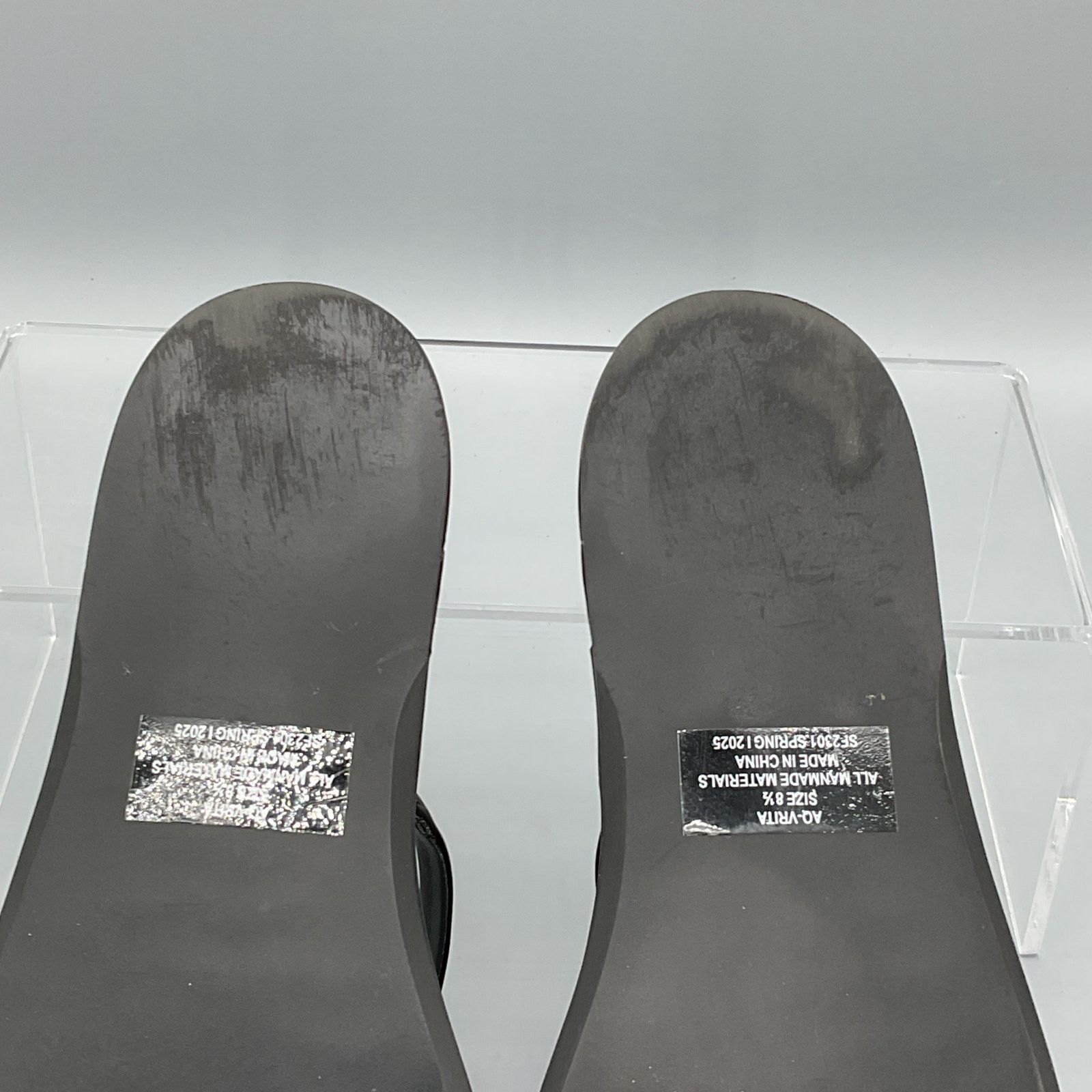 AQUA Aqua Women’s Rita Flat Sandals Black Size 8.5 Size US 8.5 / IT 38.5 - 9 Thumbnail