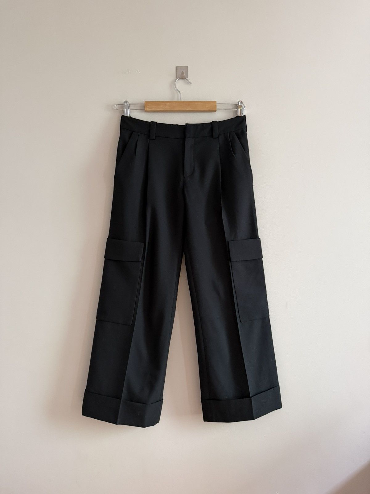 Balenciaga Balenciaga Cargo Trousers Wide Leg Black Size 25" / US 0 / IT 36 - 1 Thumbnail