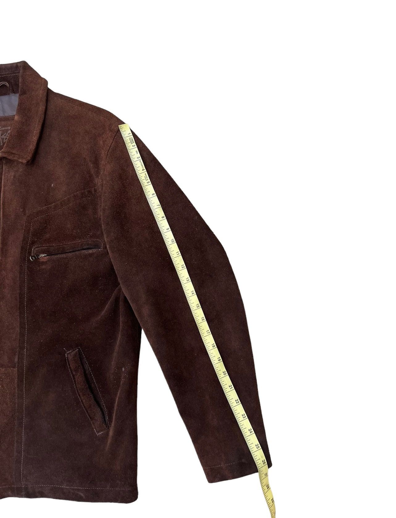 Stussy × Vintage Vintage 90s Stussy Patina Suede Cowhide Leather Jacket Size US XL / EU 56 / 4 - 4 Thumbnail