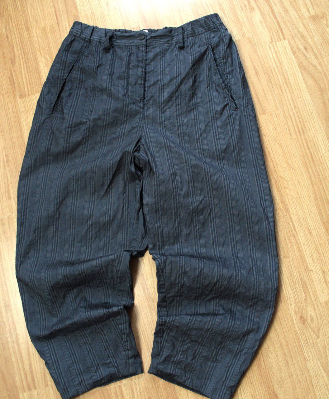 Annette Gortz 🔥 Annette Gortz Baggy Trousers Pants Striped Blue Wide Size 26" / US 2 / IT 38 - 1 Thumbnail
