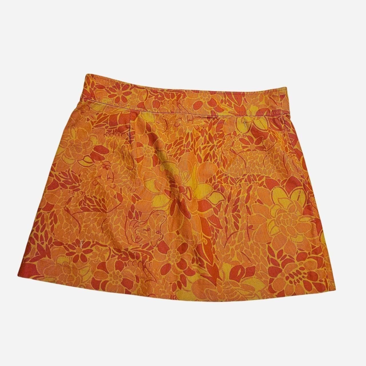 Lilly Pulitzer 90s does 60s boho twee orange corduroy mini skirt deadstock Size 26" / US 2 / IT 38 - 2 Thumbnail