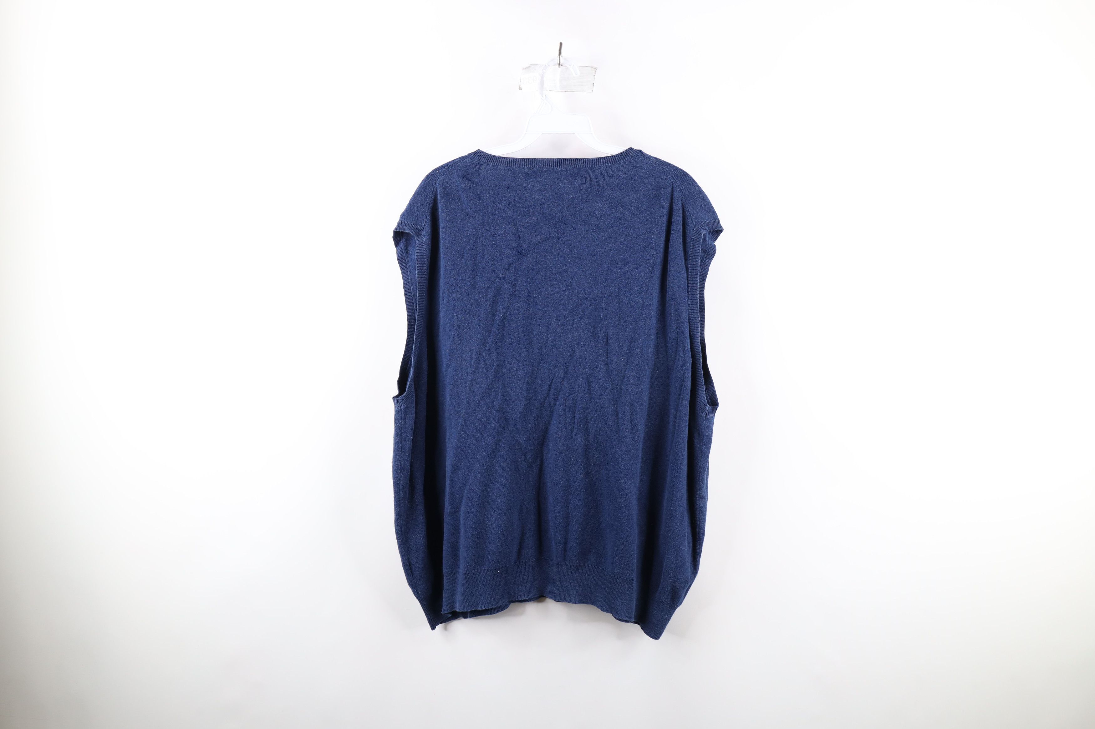 Ralph Lauren Vintage 90s Ralph Lauren Pima Cotton Knit Sweater Vest Blue Size US XXL / EU 58 / 5 - 7 Thumbnail
