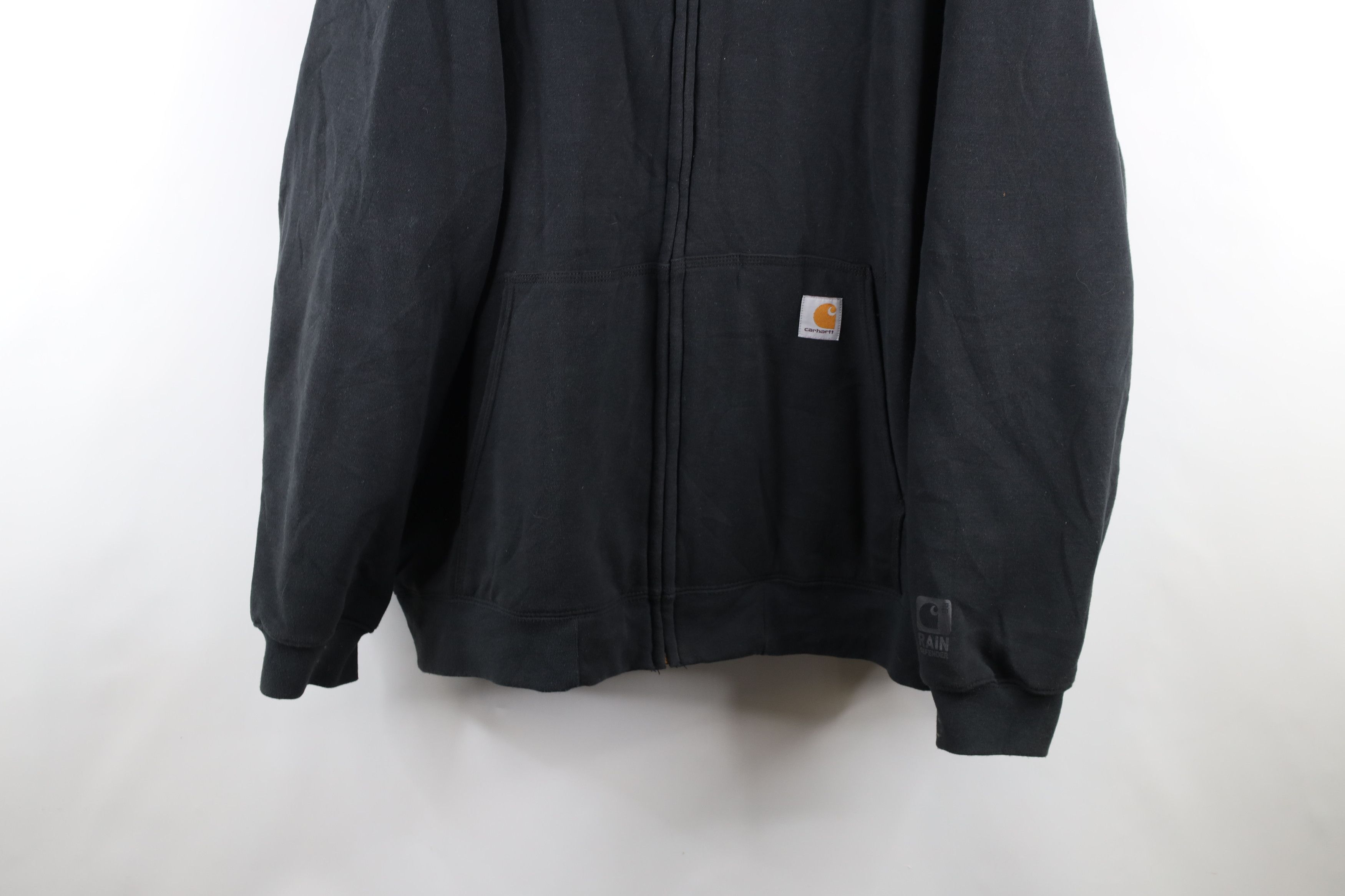 Carhartt × Vintage Vintage Carhartt Quilt Lined Full Zip Hoodie Jacket Black Size US XXL / EU 58 / 5 - 3 Thumbnail