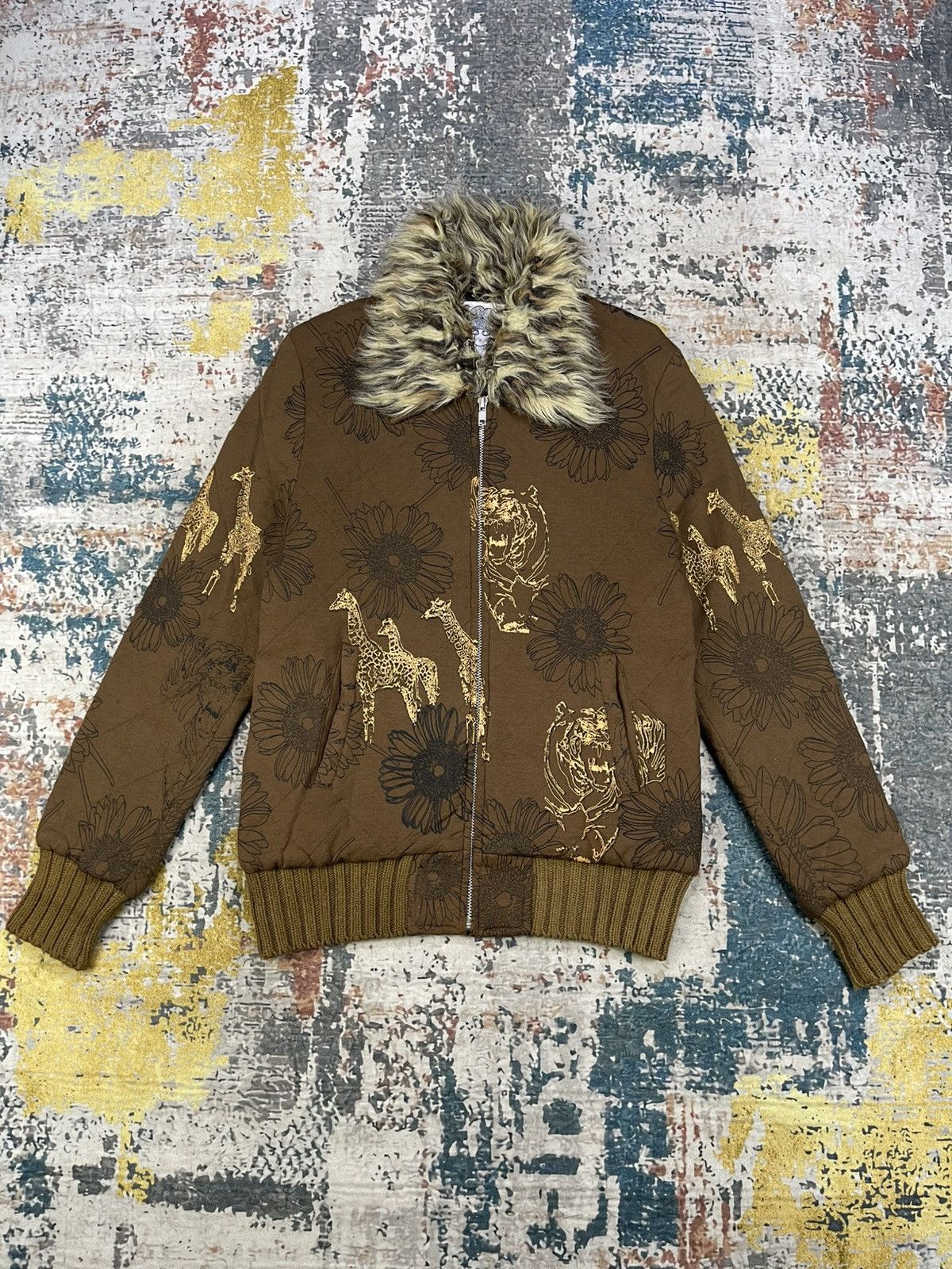 Japanese Brand Hype🔥Scolar Safari Golden Print Fur Jacket Size US S / EU 44-46 / 1 - 1 Thumbnail