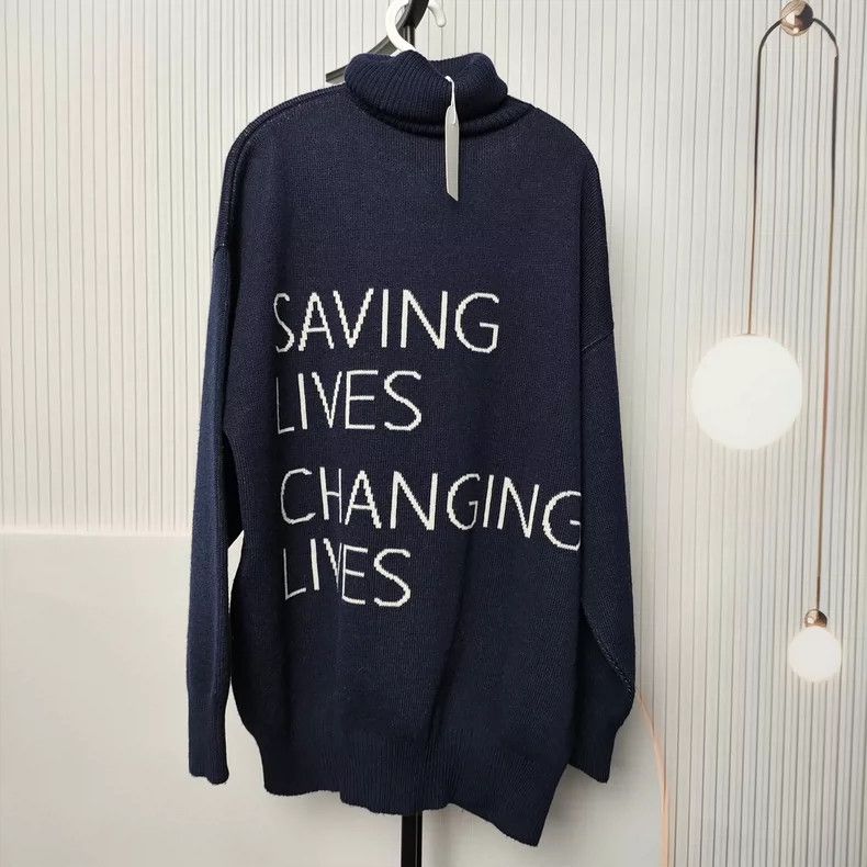 Balenciaga Balenciaga Blue Wheat Spike Turtleneck Sweater Size XS / US 0-2 / IT 36-38 - 1 Thumbnail